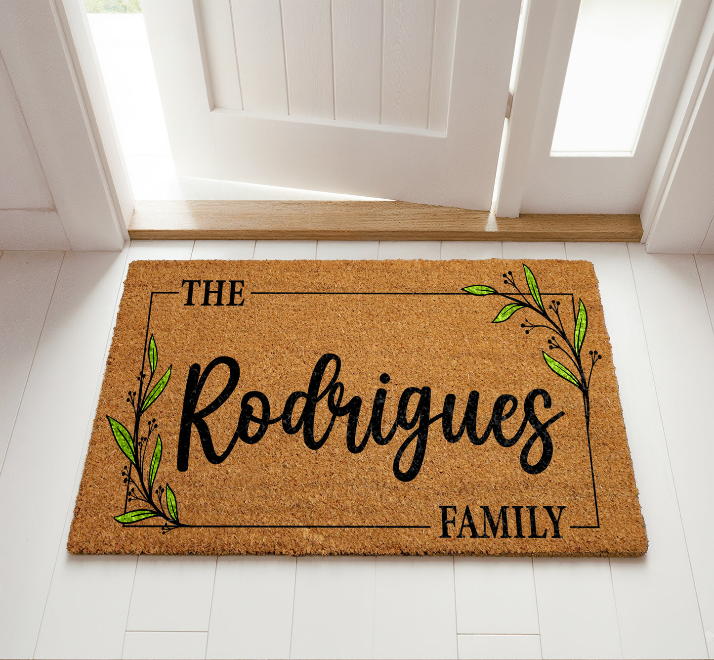Berry Design Personalized Christmas Doormat, Welcome Mat, Housewarming Gift