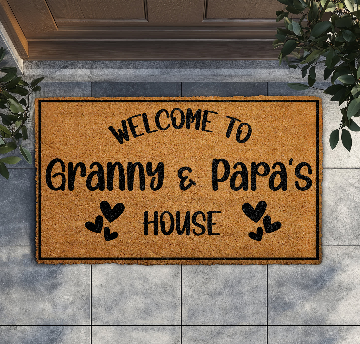 Eco-friendly Welcome Mat: Granny & Papa's House Grandparents Home Decor
