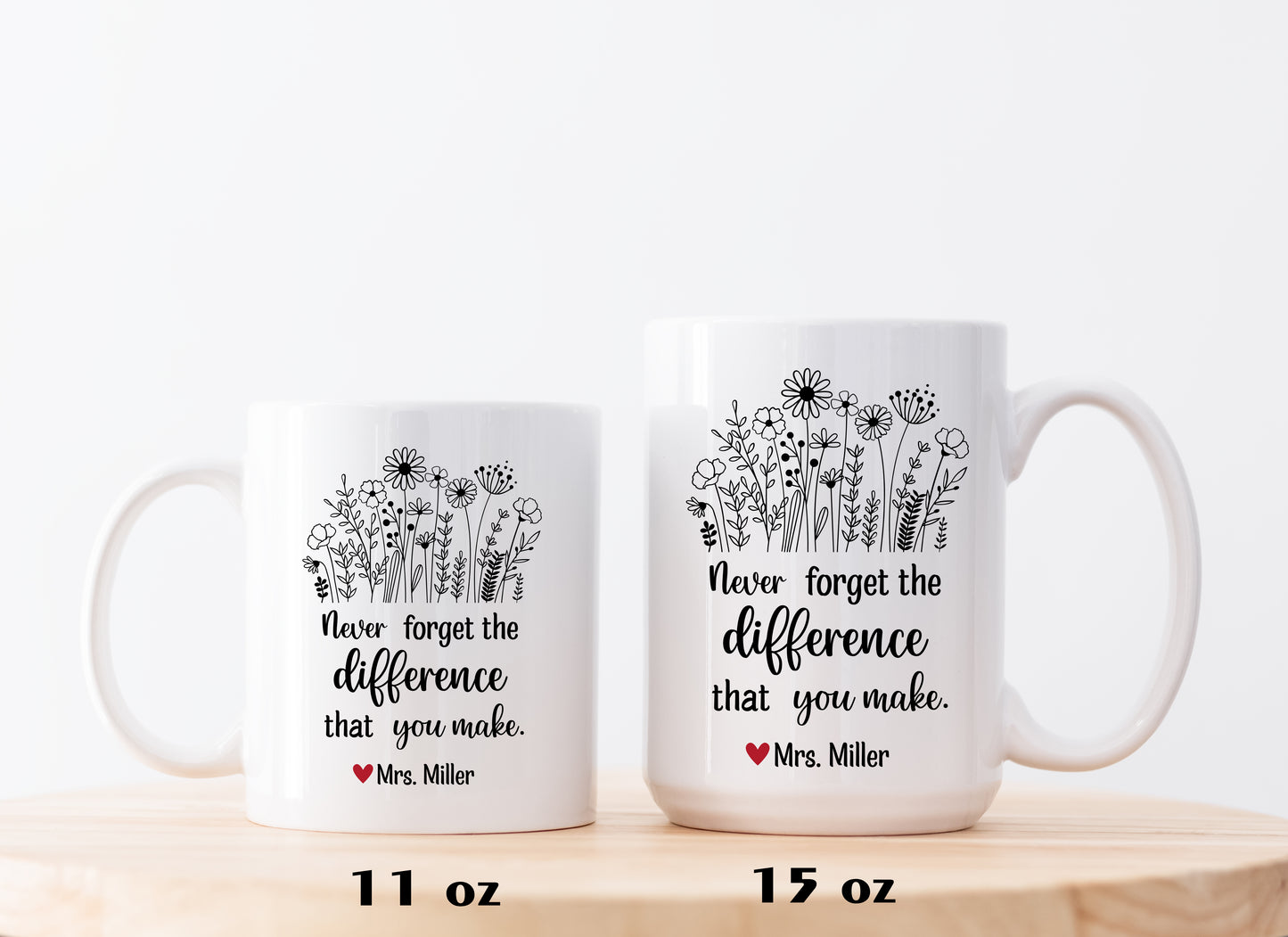 Custom Teacher Mug, Personalized Appreciation Cup, Make a Difference