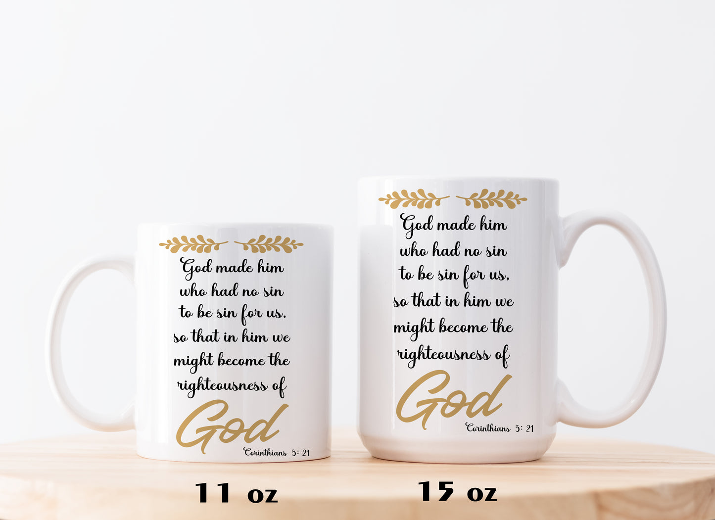 Christian Ceramic Mug, Corinthians 5:21 Scripture Verse Coffee Cup, Tea Gift.