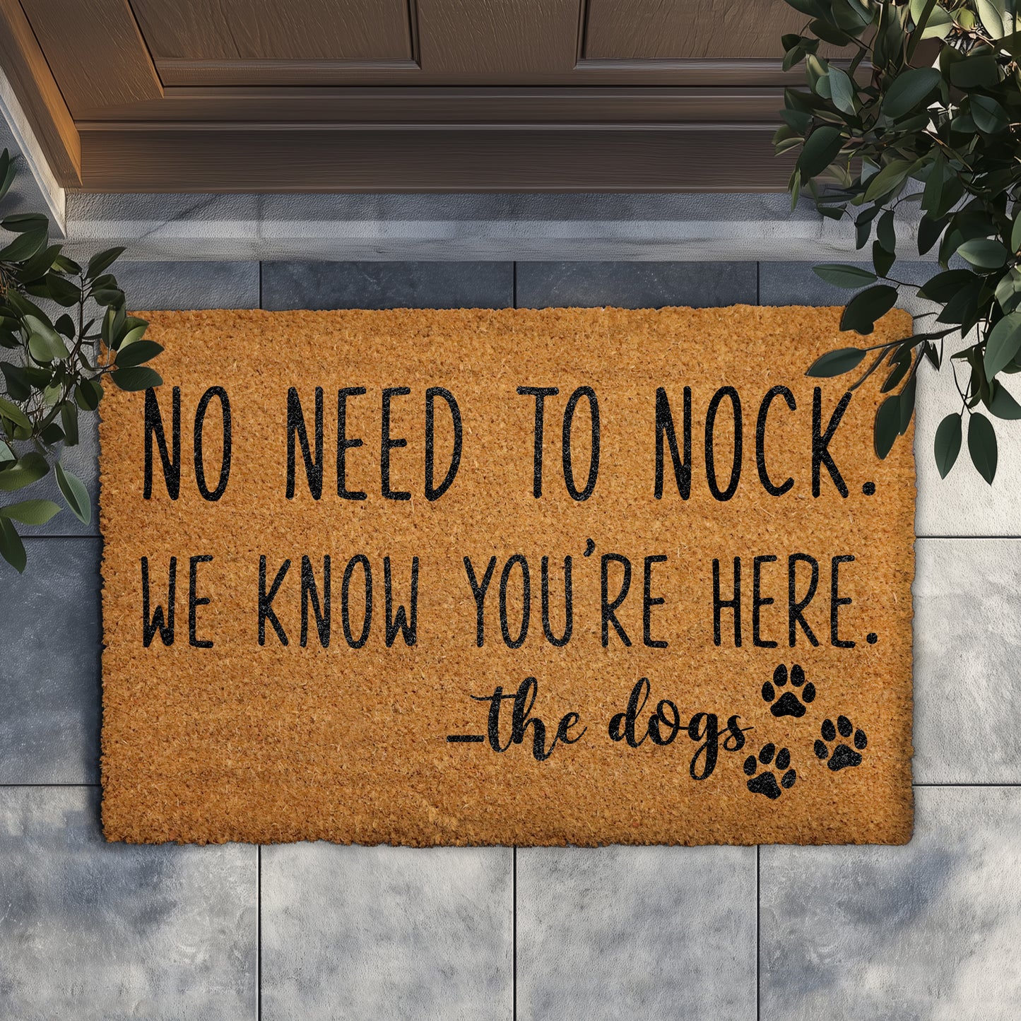 Welcome Furry Friends, Pet Lover Doormat for Outdoor Entryway
