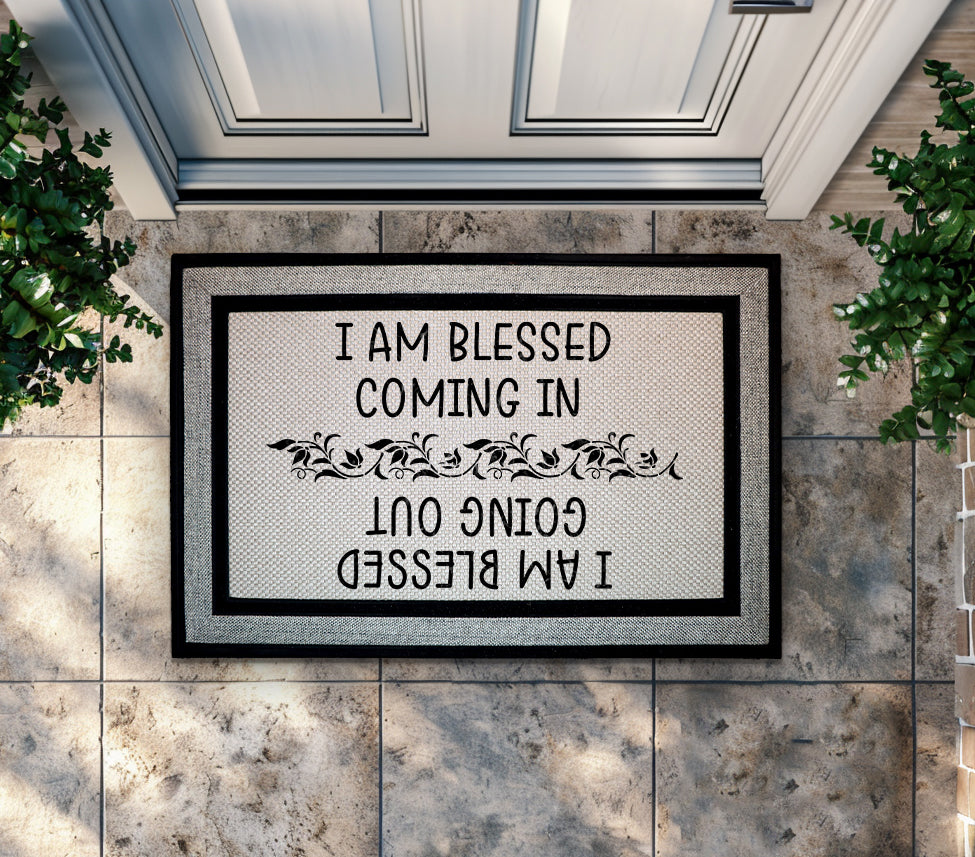 Blessed In & Out: Christian Welcome Mat for Faithful Homes