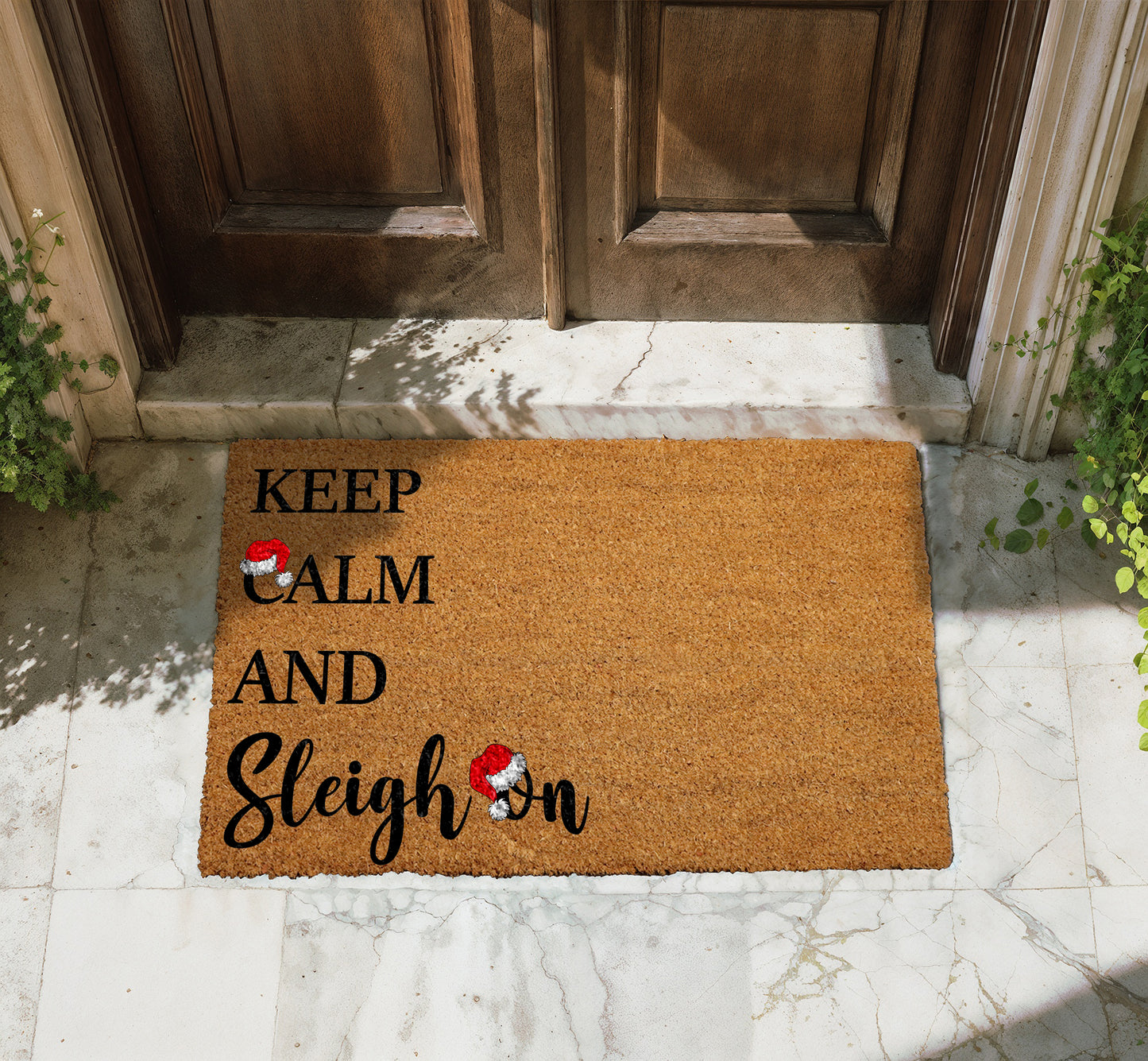 Sarcastic Xmas Doormat: Keep Calm And Sleigh On, Festive Decor