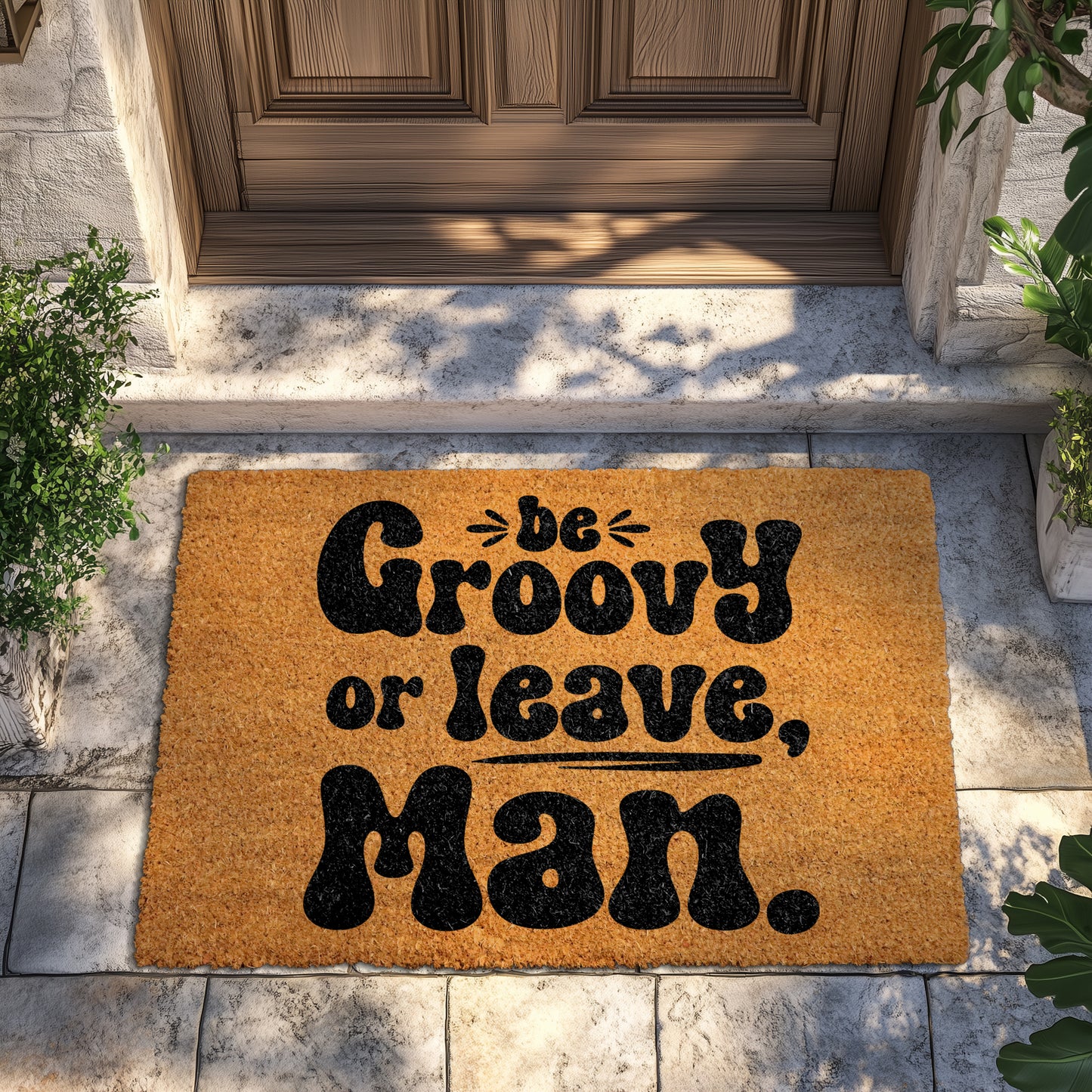 Groovy Welcome: Retro 70s Doormat, Funny Housewarming Gift