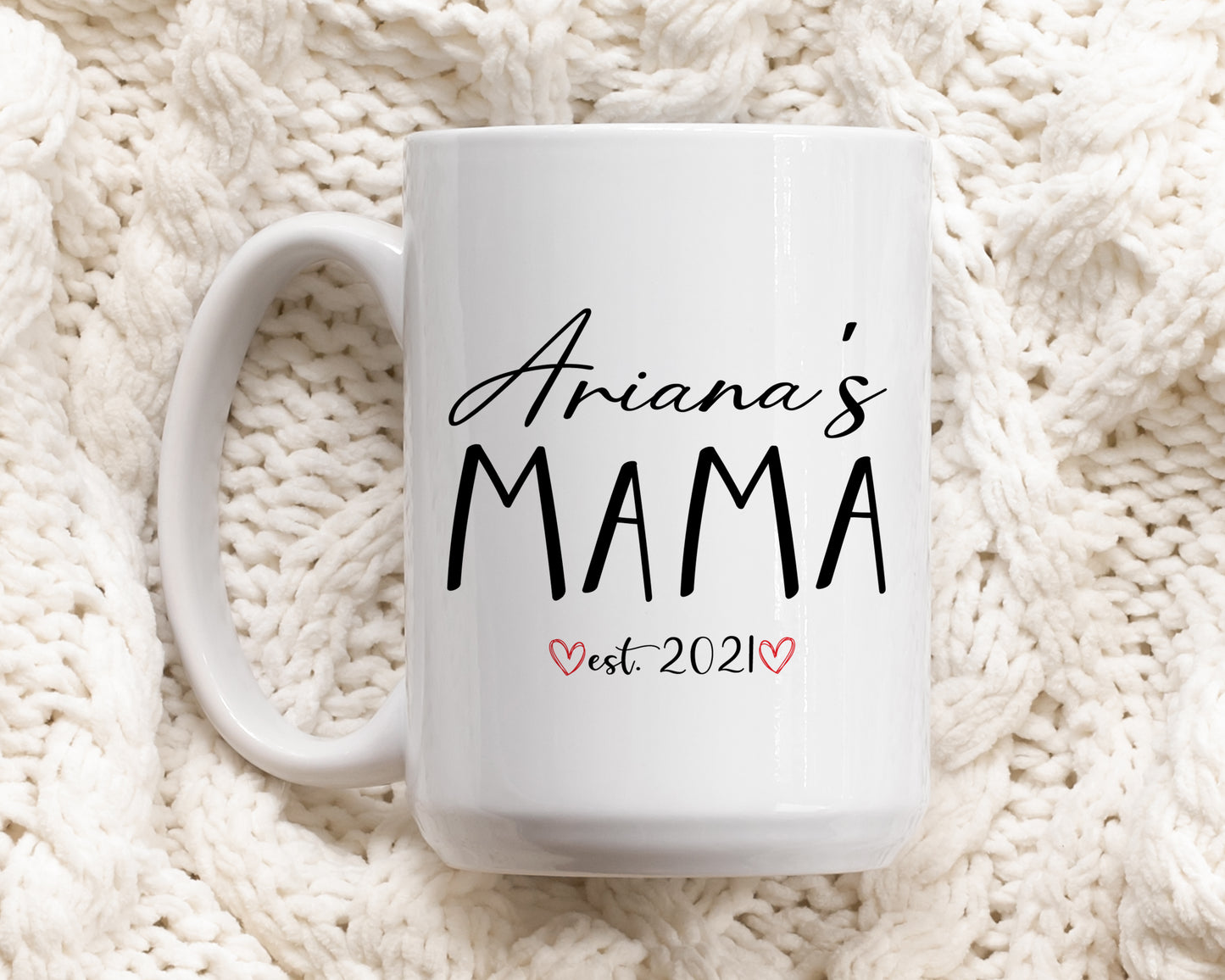 Cute Custom Mom Mug, Personalized Ceramic Mother's Day Gift Pottery