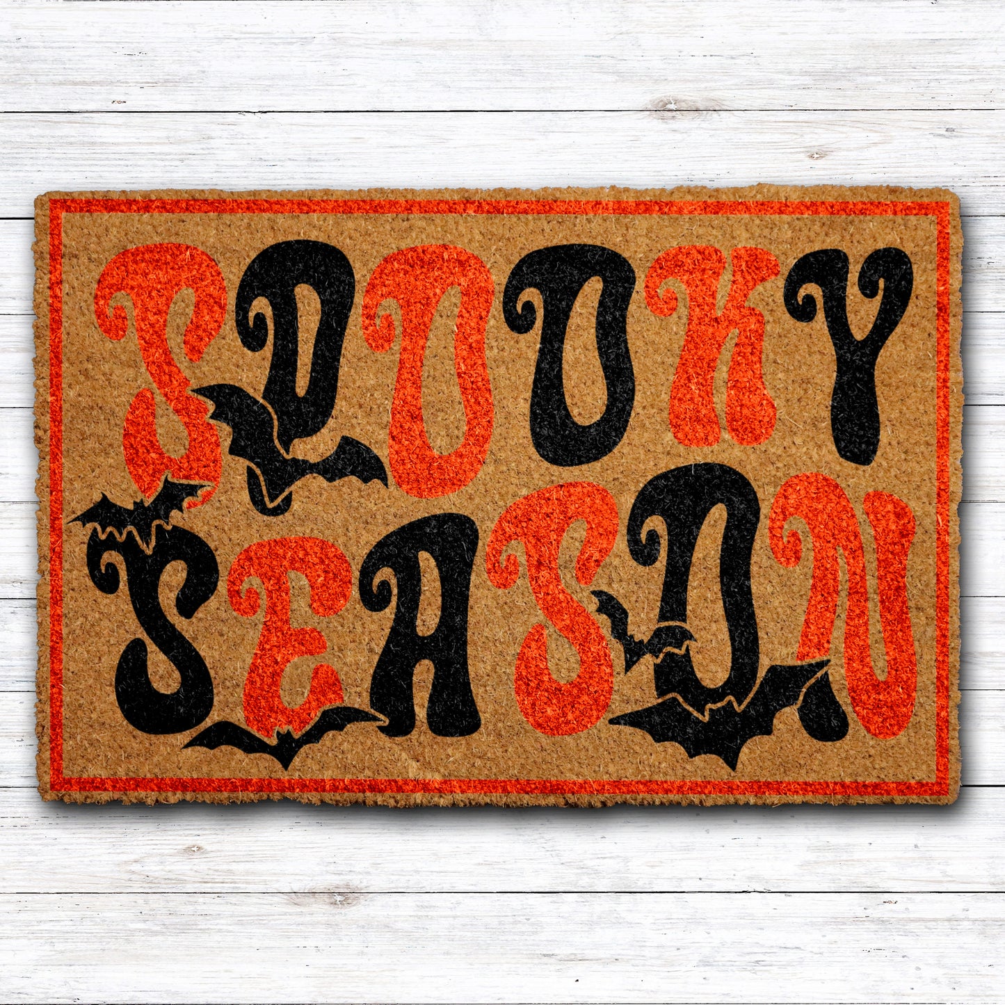 Spooky Season Welcome Mat, Funny Bats Fall Doormat, Halloween Rug
