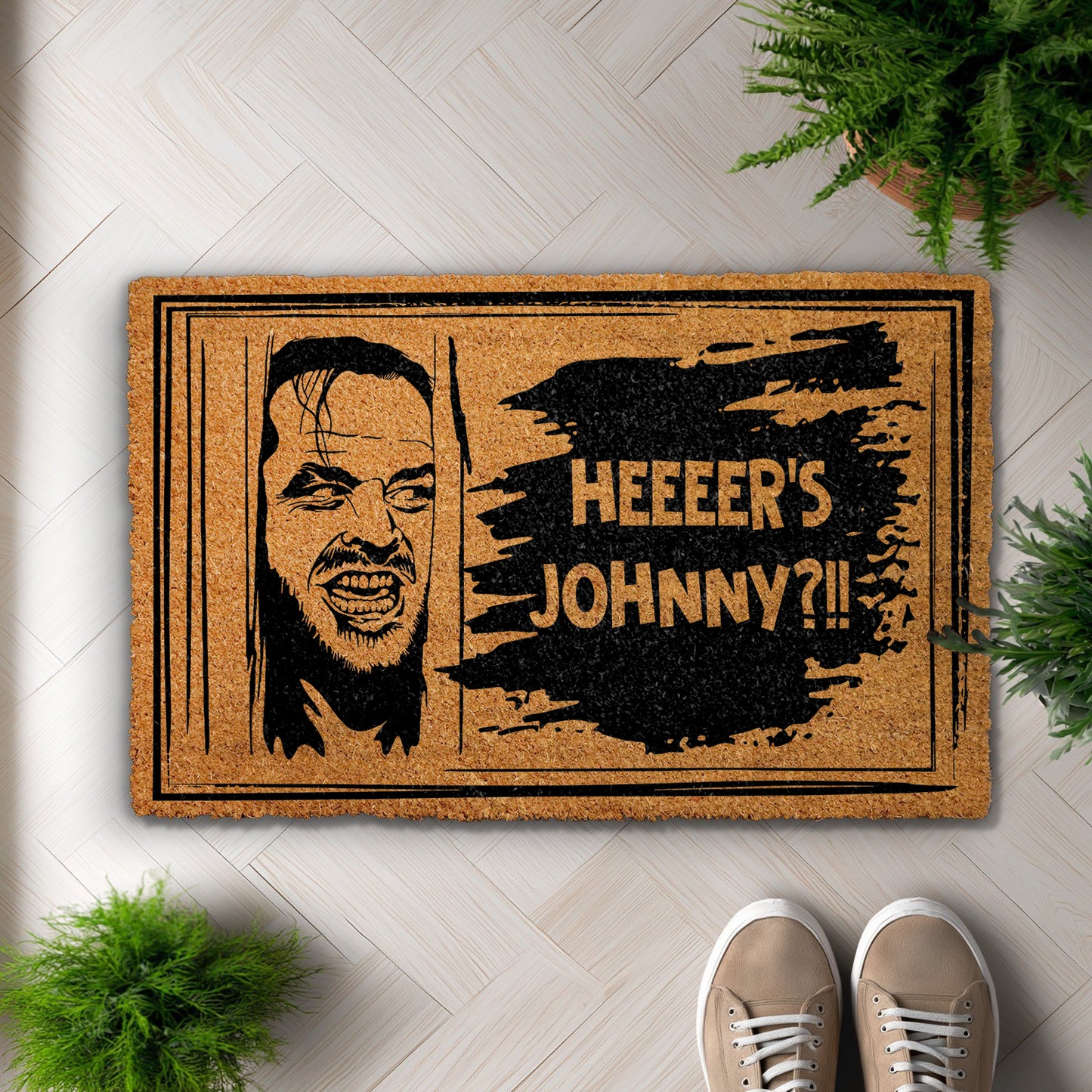 Here's Johnny Doormat, Horror Movie Welcome Mat for Spooky Season
