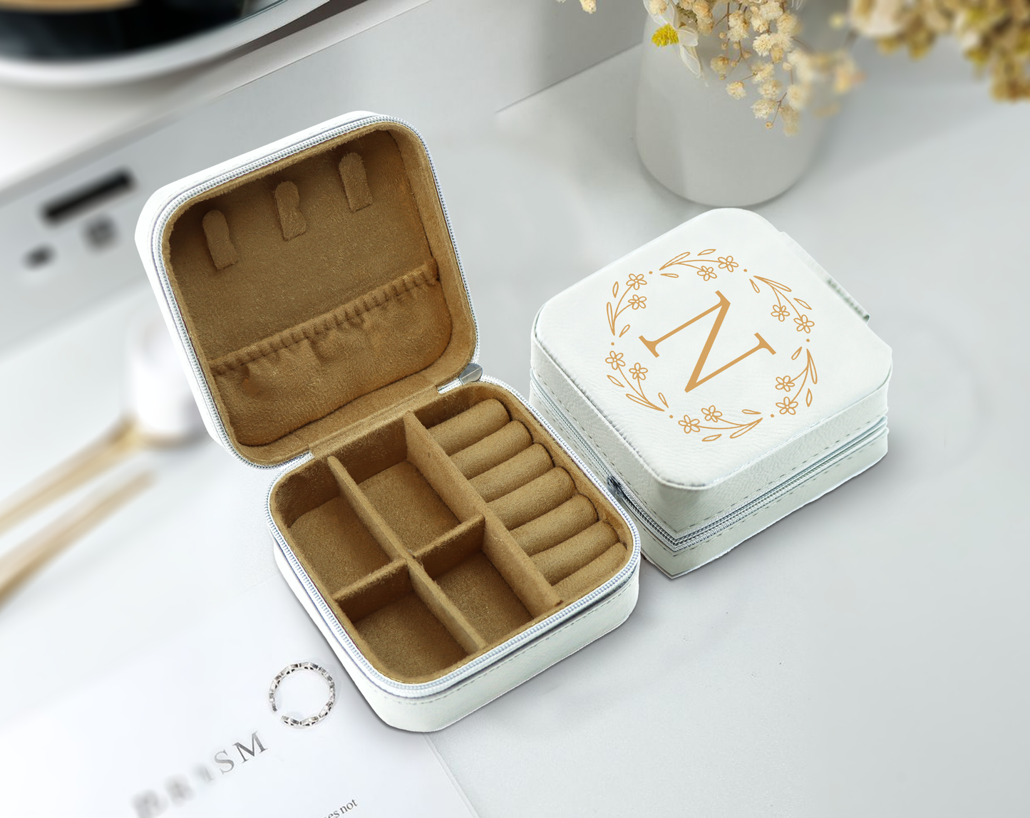 Custom Name Leather Jewelry Box - Ideal Bride & Bridesmaid Gift