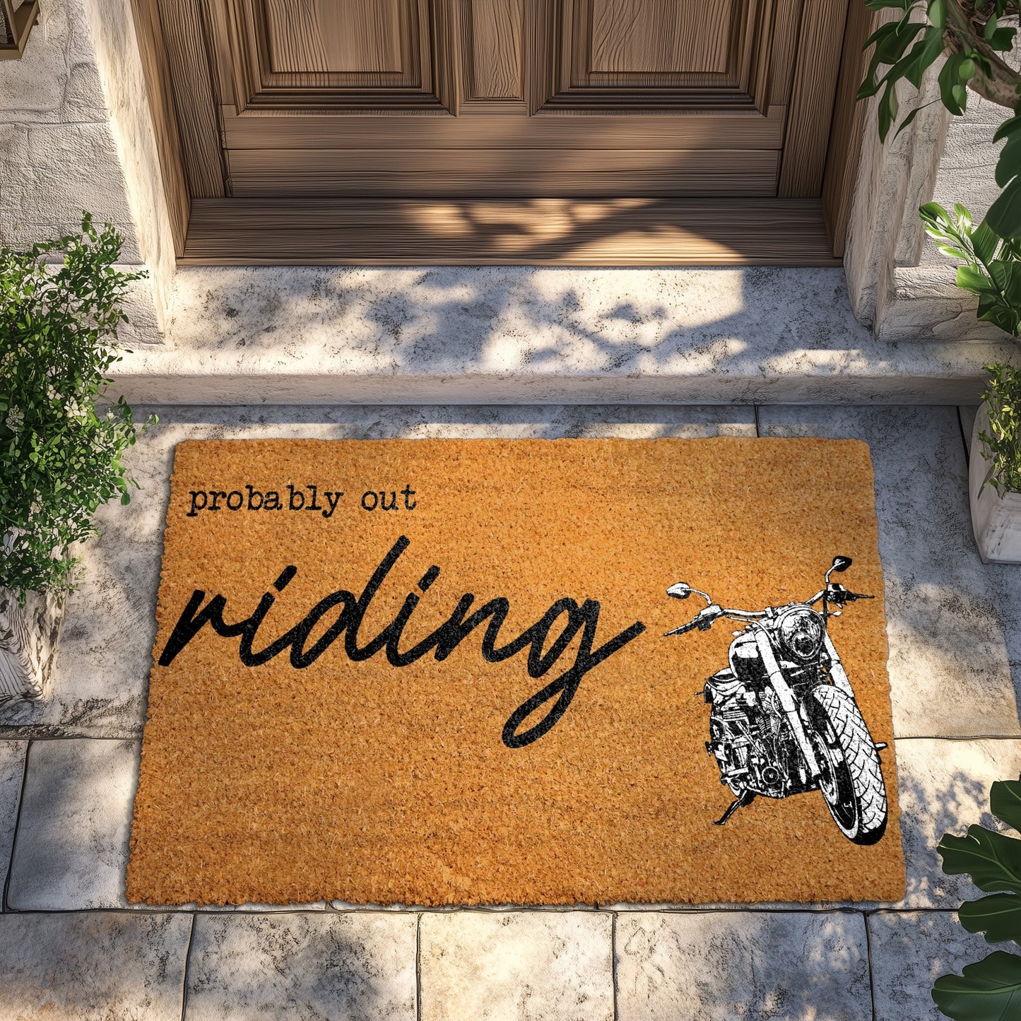 Motorcycle Lover's Garage Door Mat, Ideal Motorsport Travel Gift