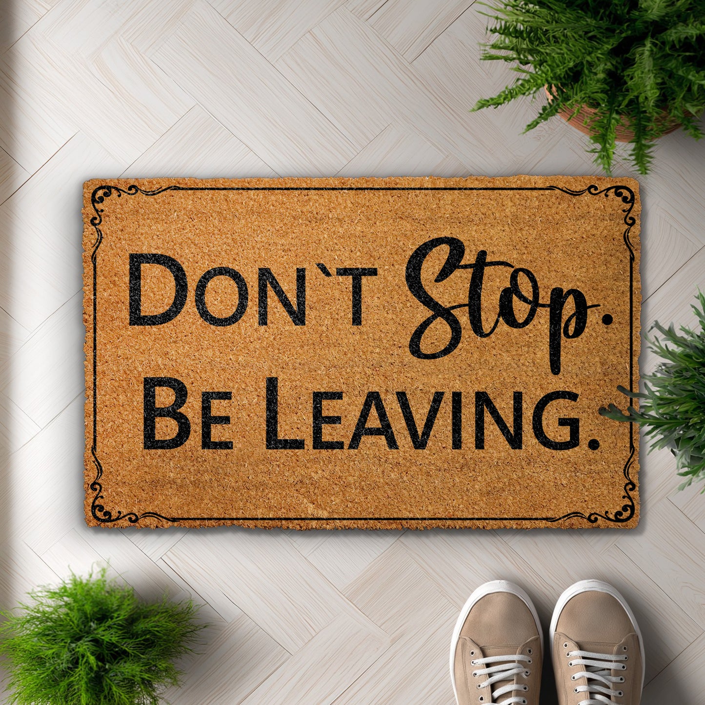 Humorous Welcome Mat, Rude Doormat - Unwelcome Visitors Floor Decor.