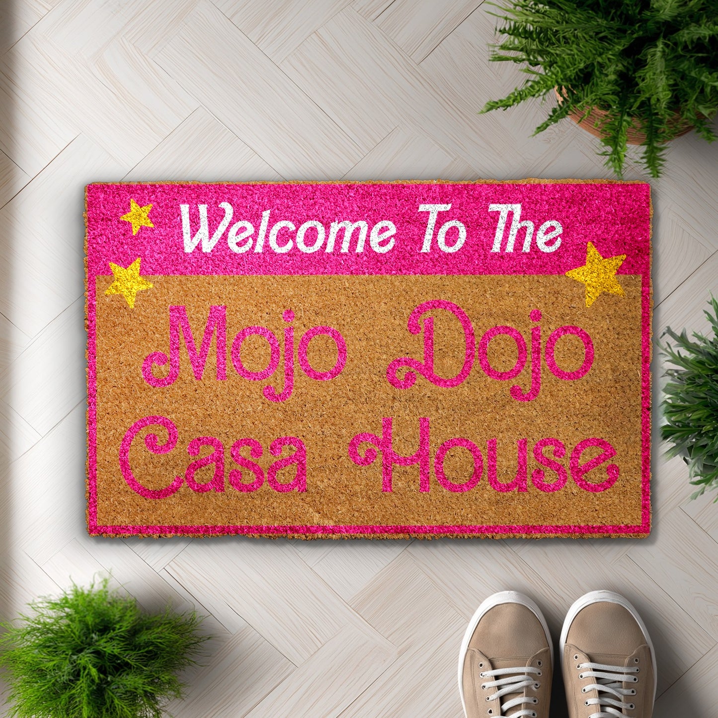 Mojo Dojo Casa: Movie-Inspired Welcome Mat for Funky Front Porch