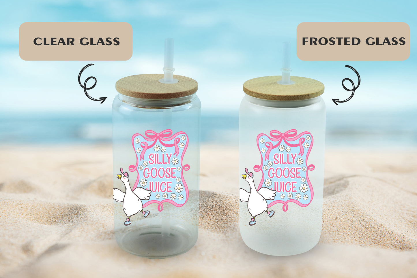 Sarcastic Goose Glass Tumbler, Cute & Funny Drinkware Gift
