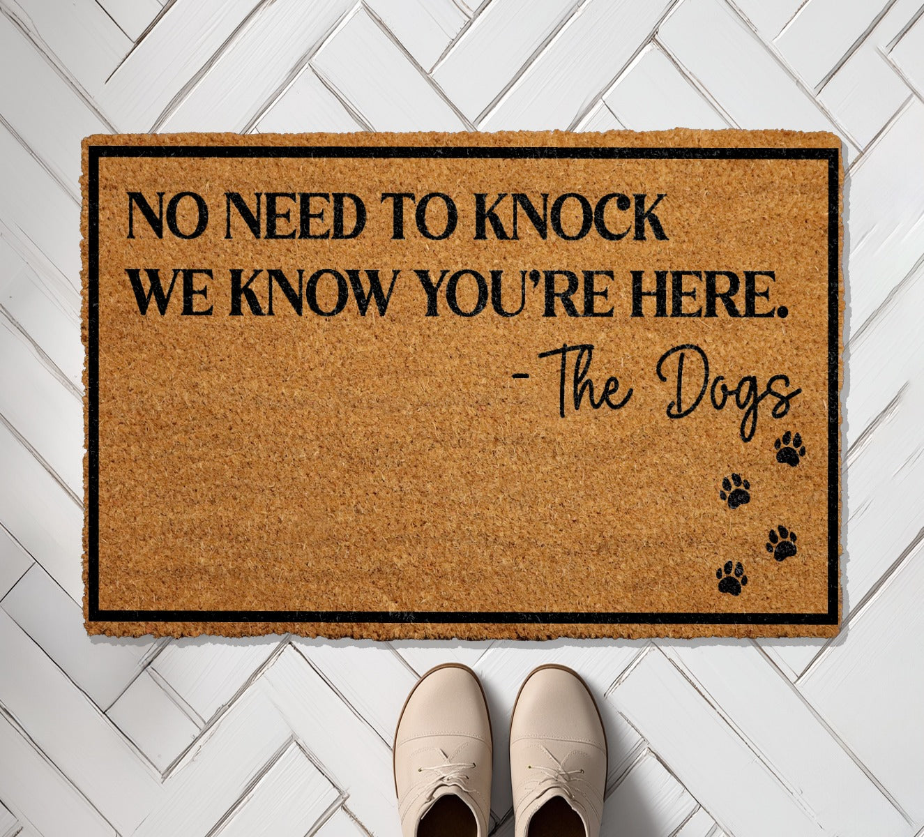 Funny Dog Welcome Mat, Humorous Pet Owner Porch Coco Rug