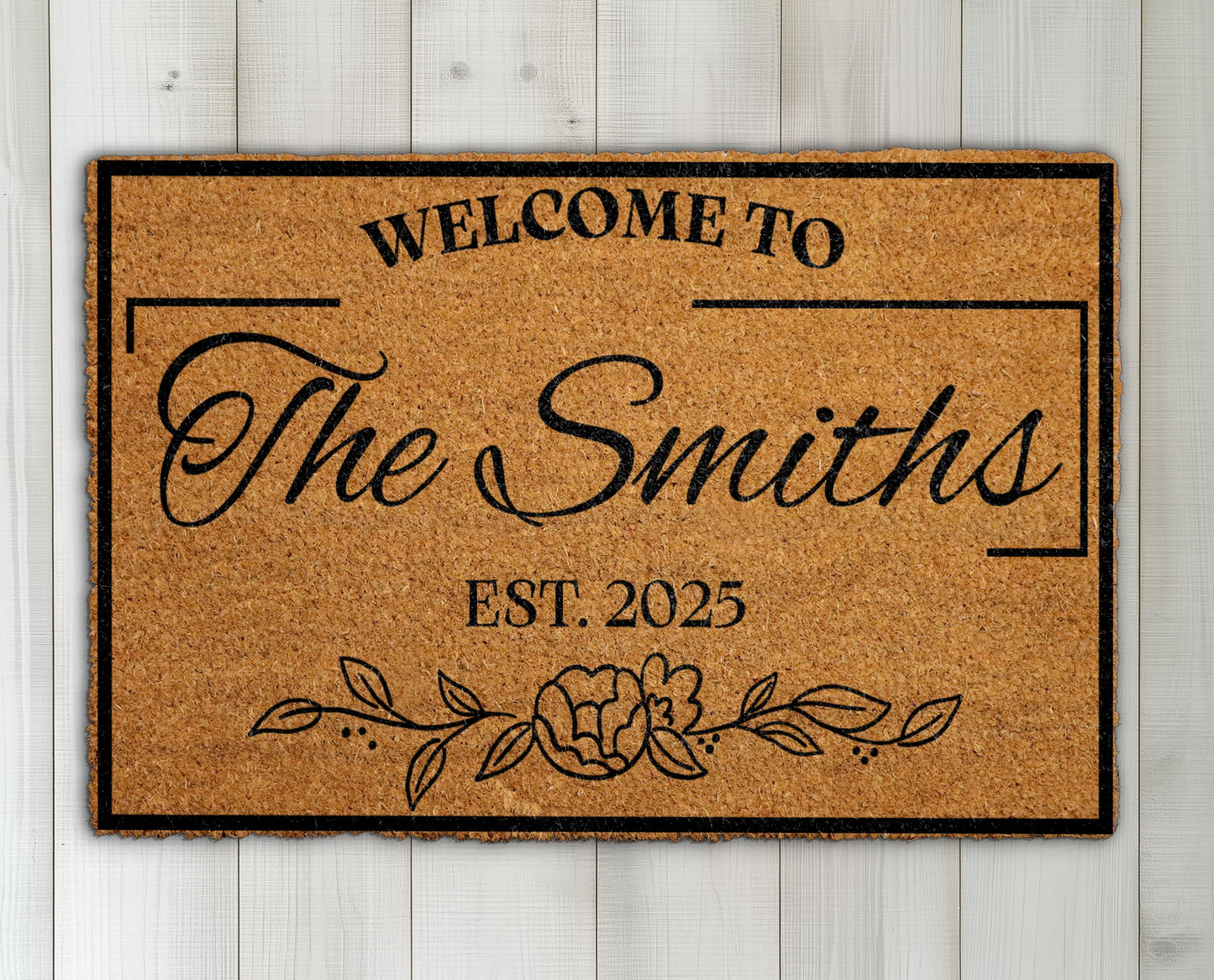 Custom Family Name Doormat: Personalized Welcome Mat for Wedding Gift