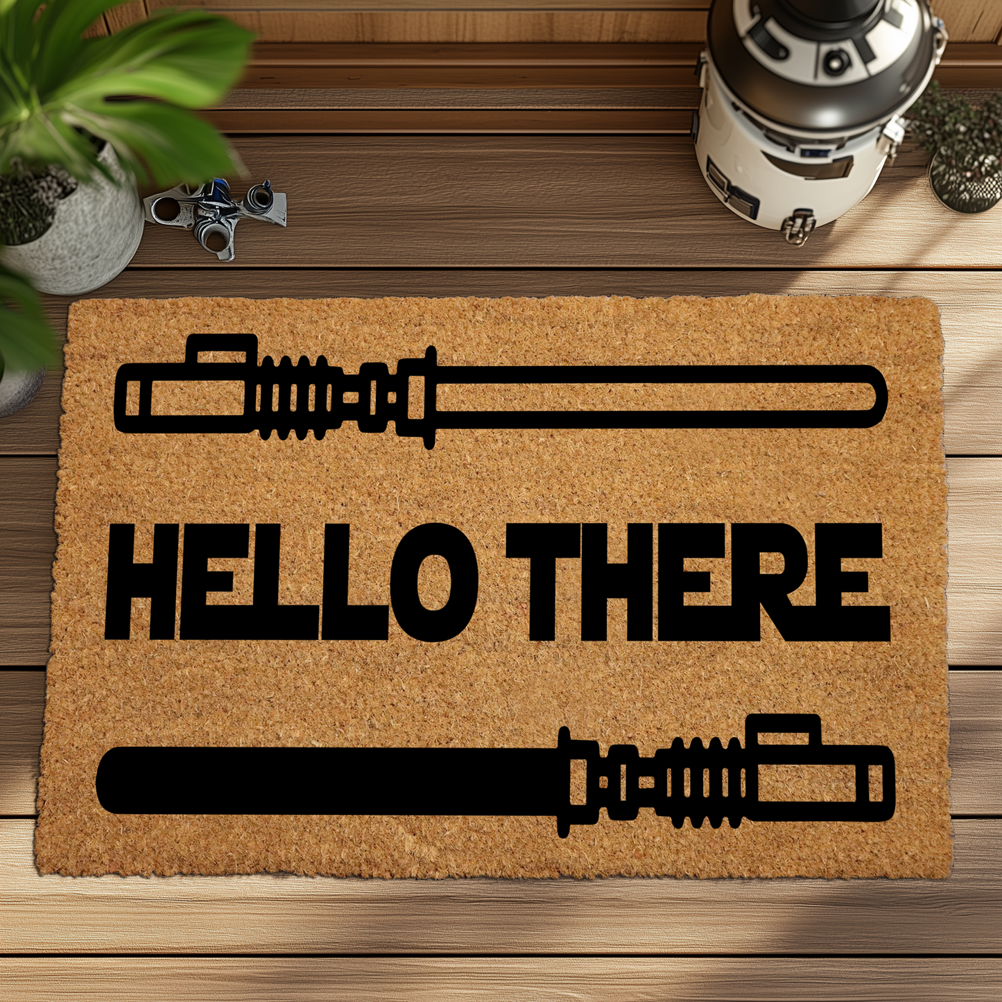 Welcome with Force: Star Wars Lightsaber Doormat, Coir Entryway