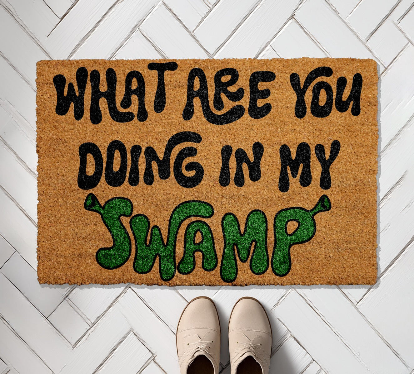 Funny Movie Welcome Mat for Geeky Home Decor, Front Porch Rug