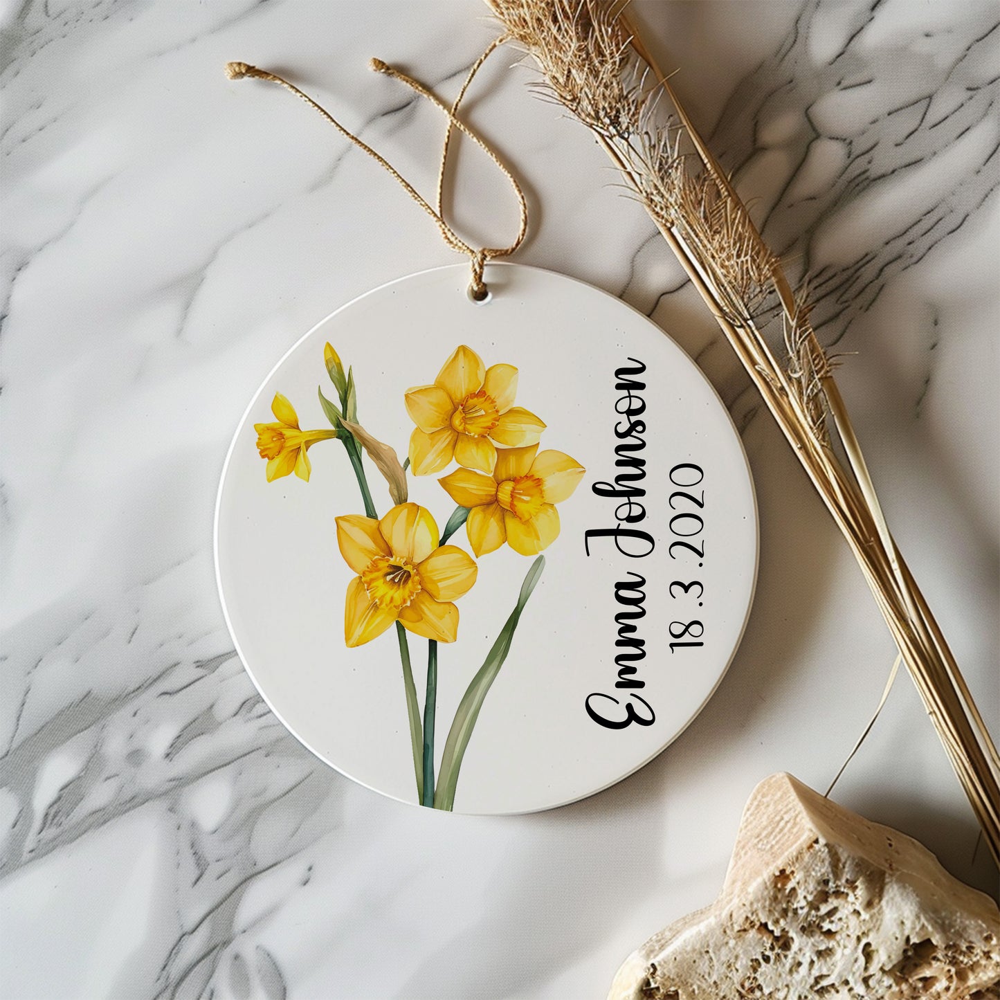 Custom Birth Month Flower Ornament, Personalized Ceramic Keepsake & More