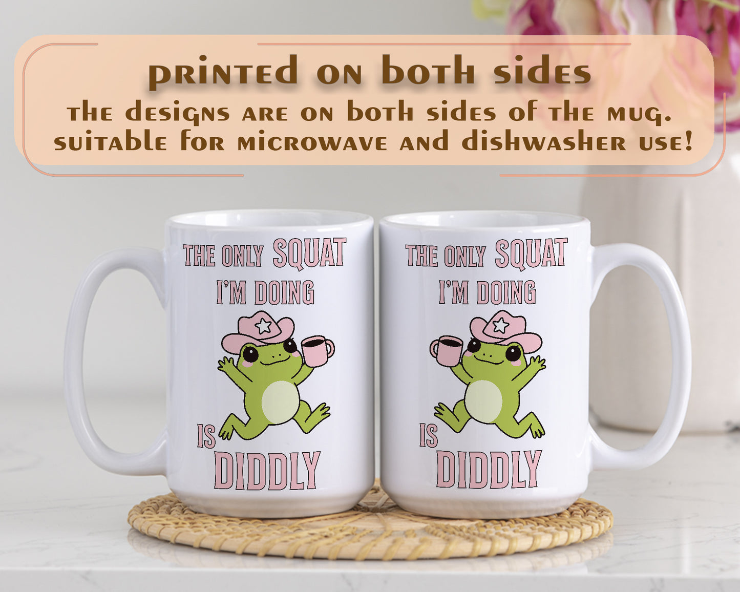 Lazy Workout Joke Mug, Funny Frog Coffee Cup, Gym Humor