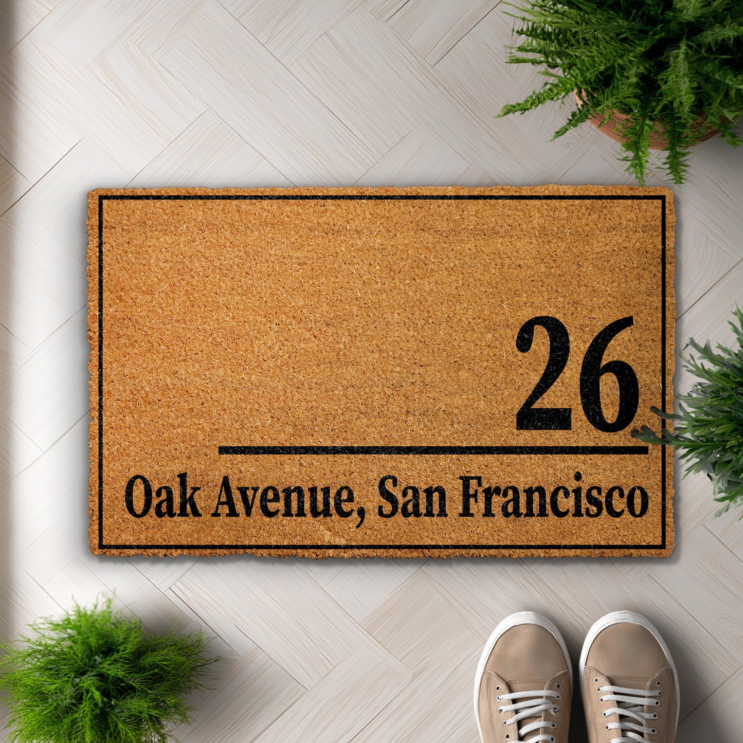 Personalized Address Doormat, Stylish Home Decor Rug for Front Porch