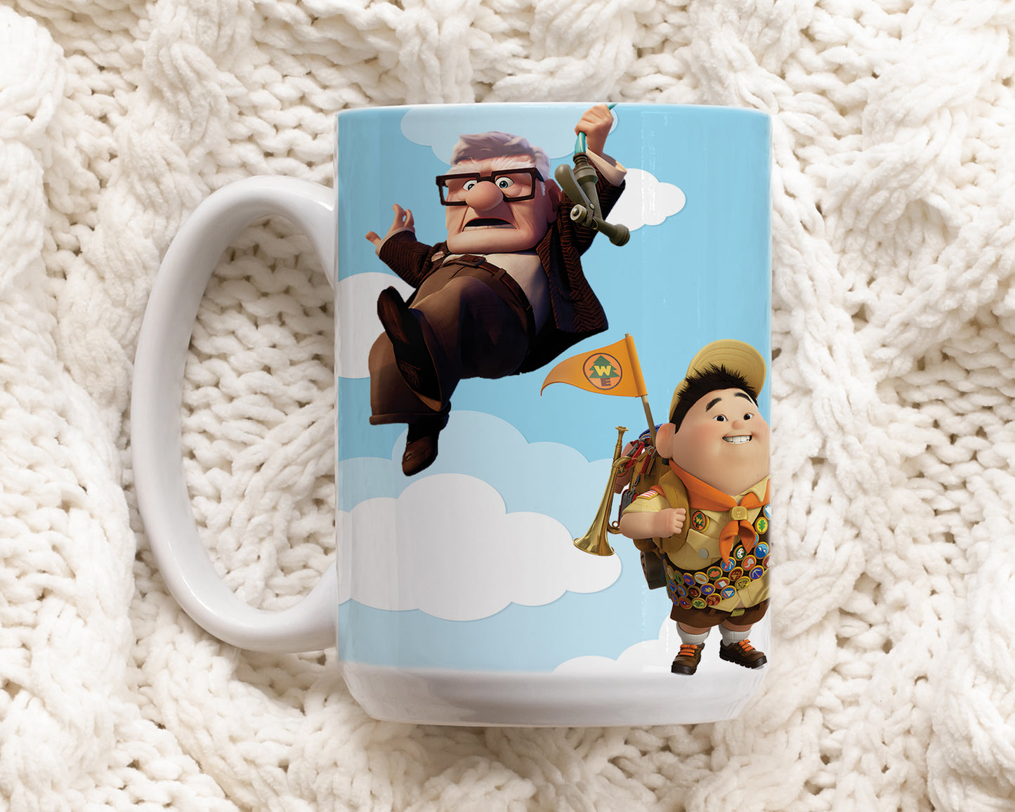 Disney Pixar Fan Gift: Up Movie Mug, Carl And Russell.