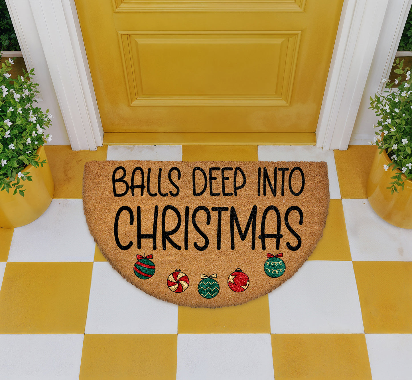 Festive Entrance Rug, Perfect Xmas Gift for Humorous Home Decor