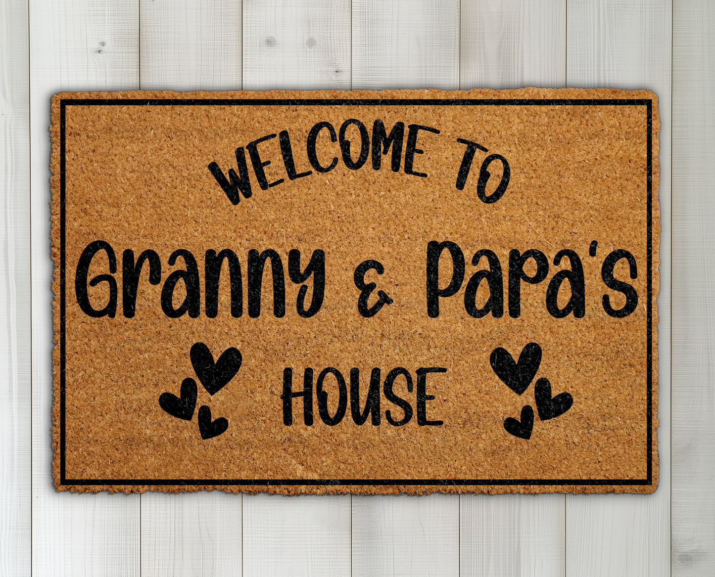 Eco-friendly Welcome Mat: Granny & Papa's House Grandparents Home Decor