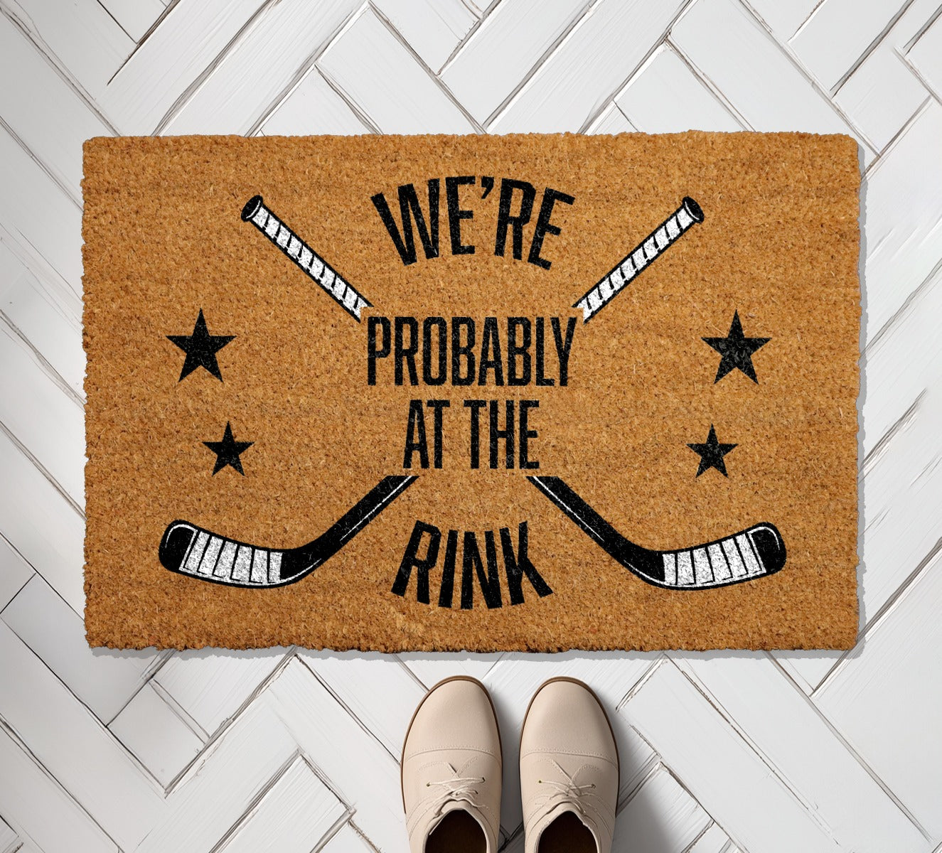 Welcome Hockey Fans, Probably At The Rink, Funny Doormat