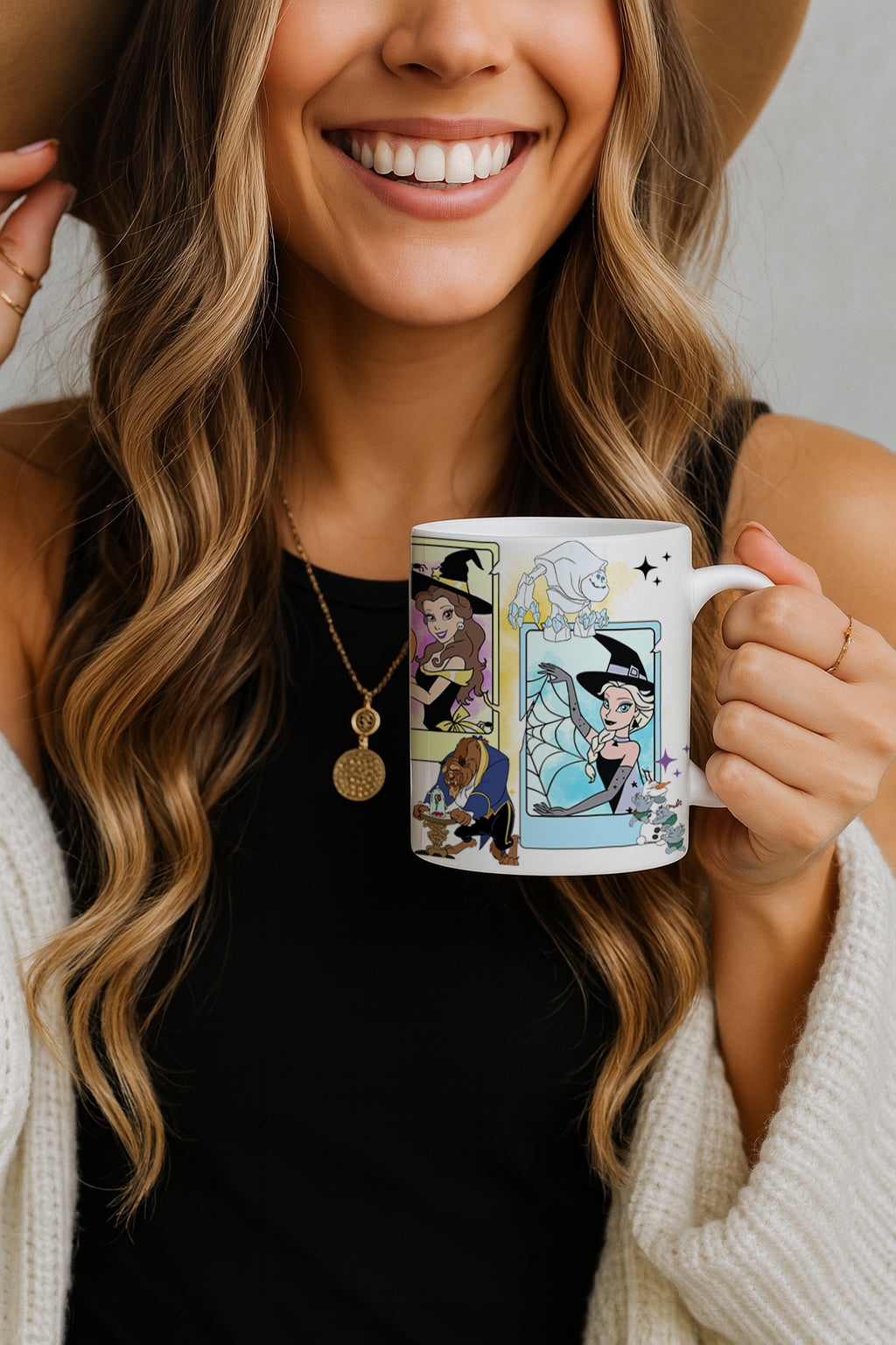 Magic Kingdom Disney Princess Ceramic Mug, Perfect Disneyland Spooky Season Gift.