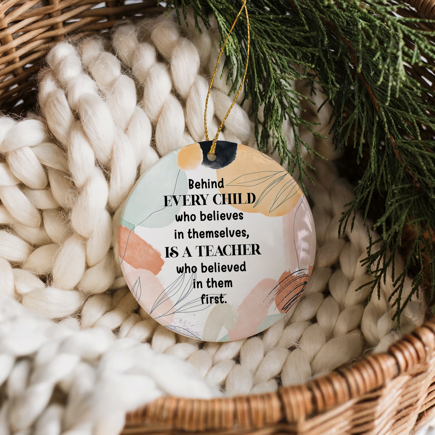 End Of Year Teacher Gift, Sentimental Ceramic Keepsake Ornament.