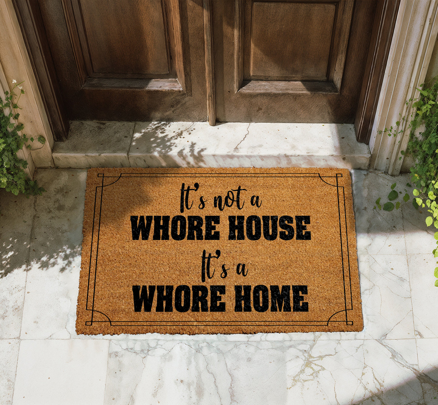 Whore Home Doormat: Adult Humor Housewarming Gift, Funny Front Rug