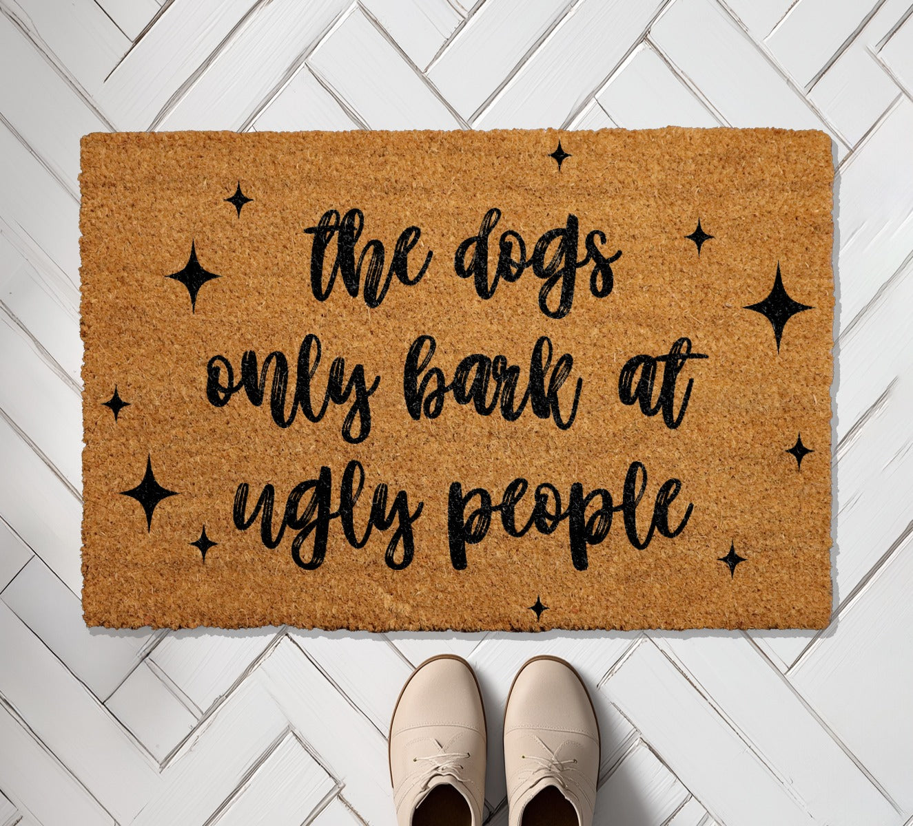 Rude Humor Welcome Mat, Funny Dog Doormat for Front Porch