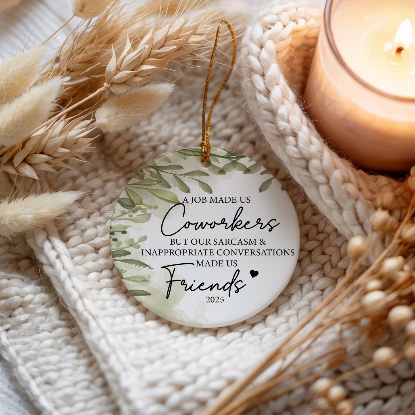 Ceramic Keepsake, Funny Coworker Christmas Ornament for Close Friends