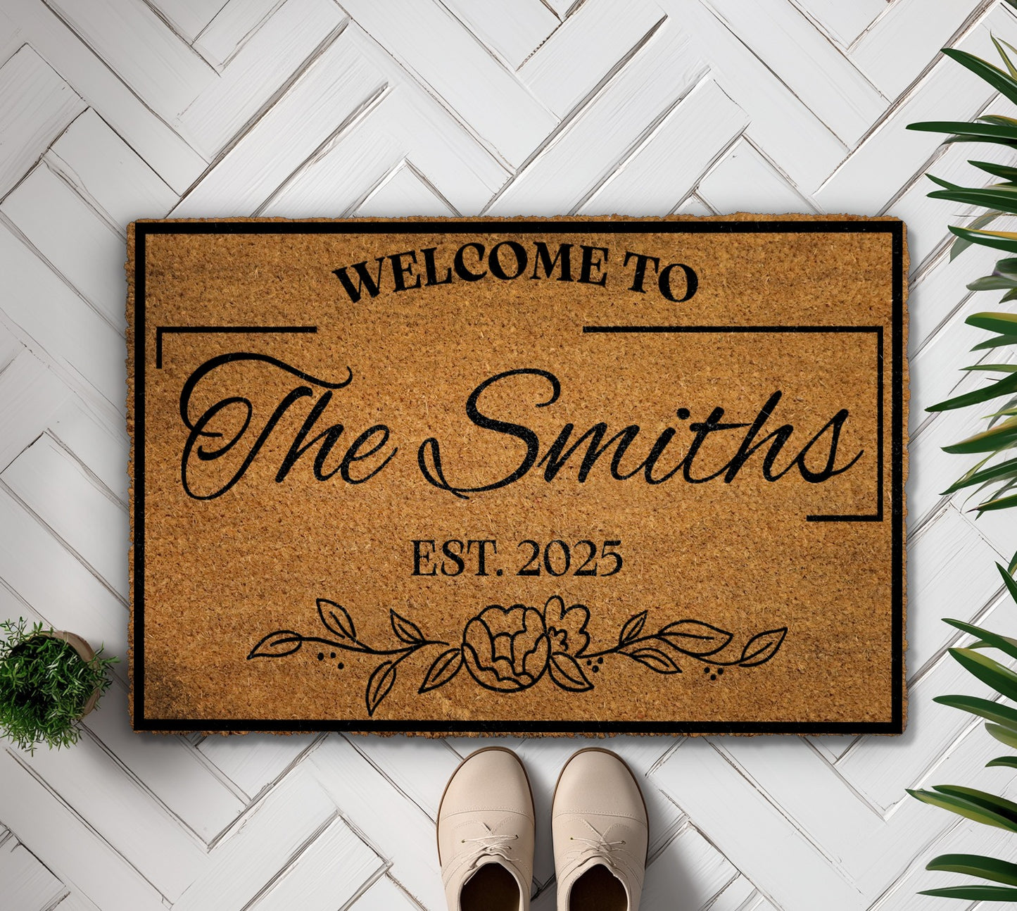 Custom Family Name Doormat: Personalized Welcome Mat for Wedding Gift