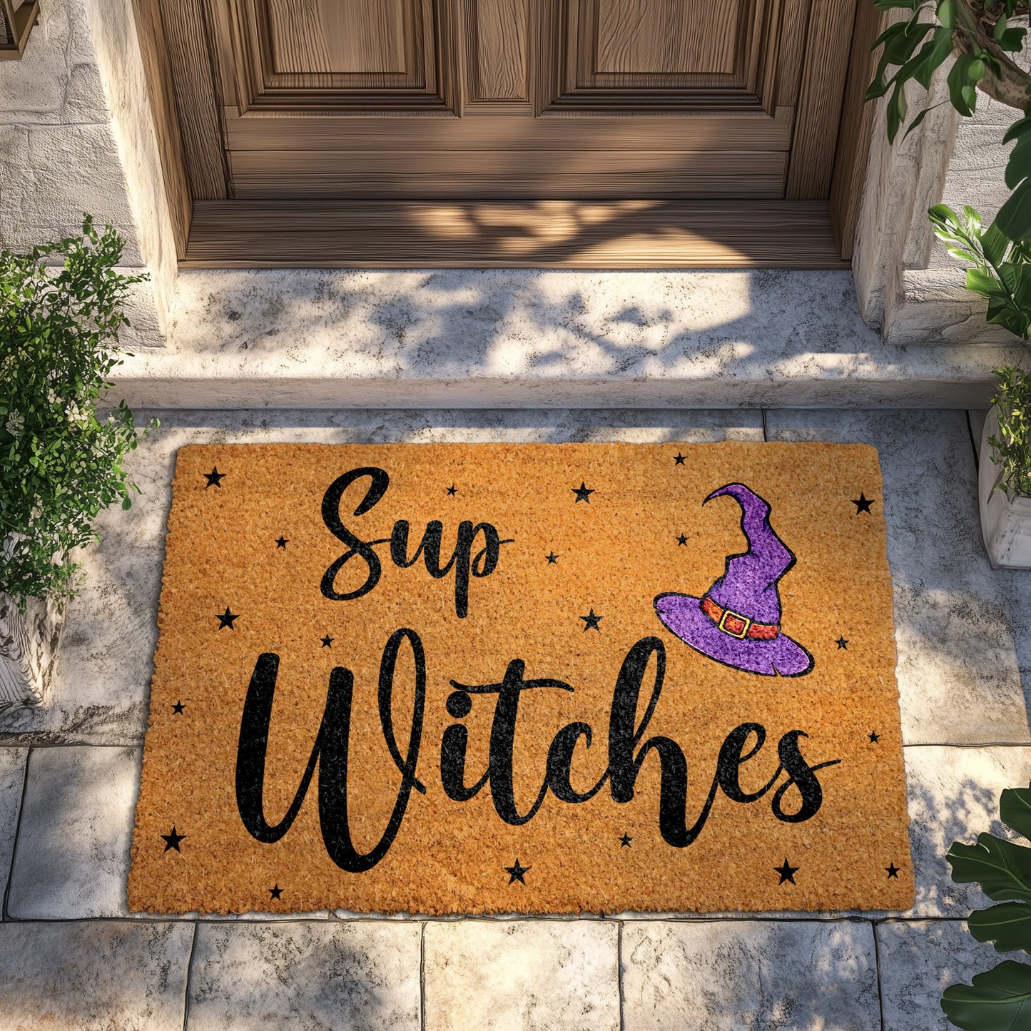 Spooky Season Welcome: Witchy Doormat for Your Front Porch