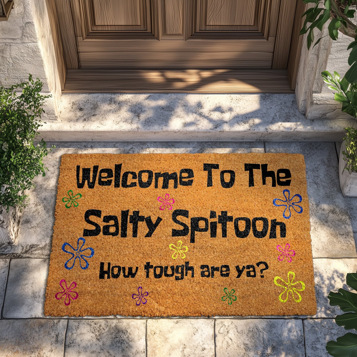 Salty Spitoon Doormat: Movie-Inspired Humor for Your Front Porch!
