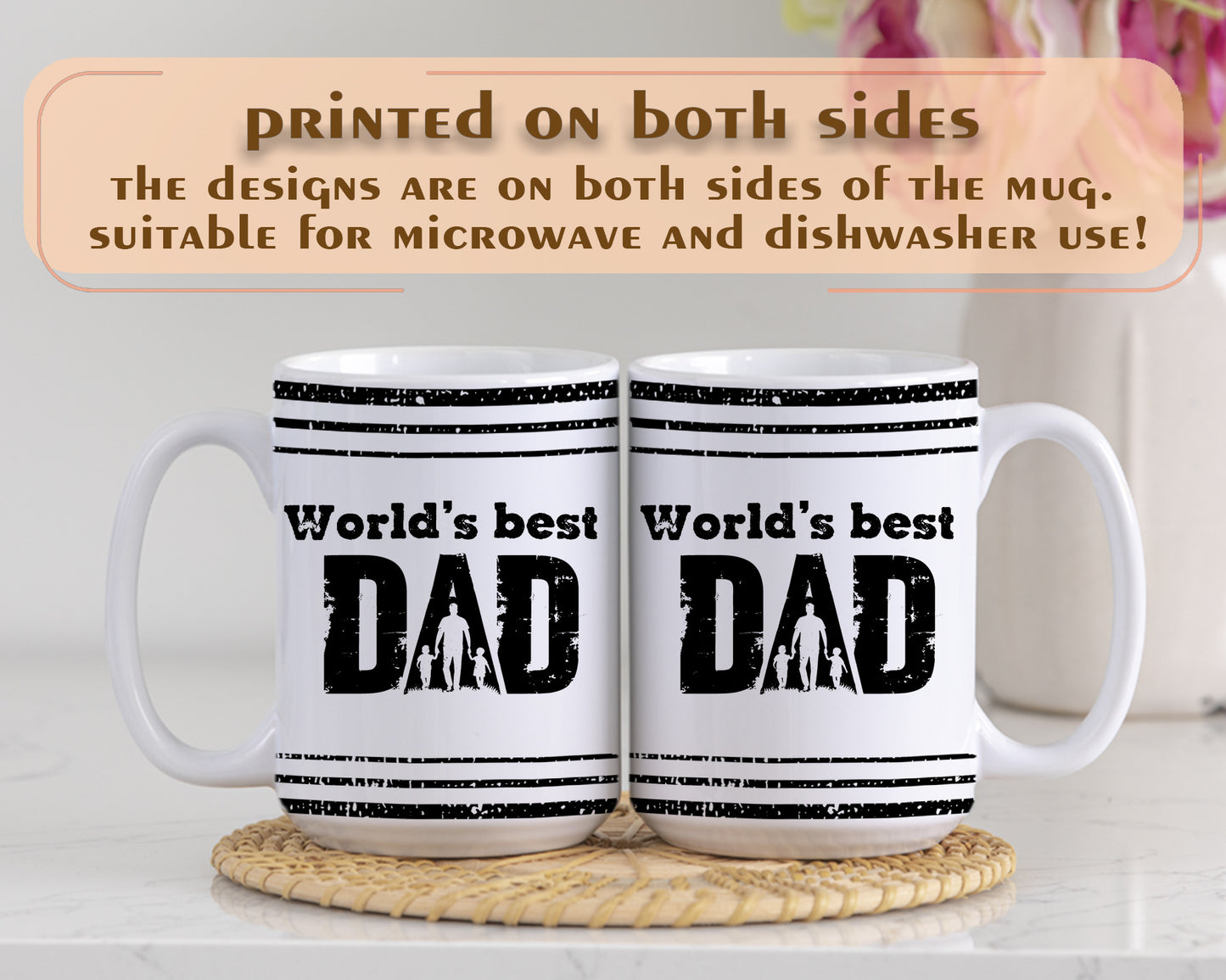 Retro Style World’s Best Dad Ceramic Mug, Father’s Day Gift