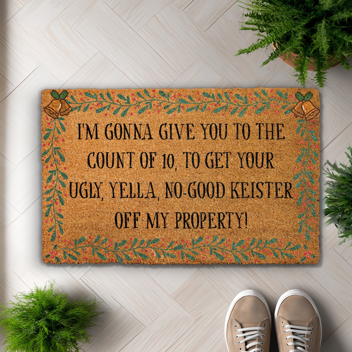 Count To 10 Doormat, Funny Christmas Welcome Mat, Movie Quote