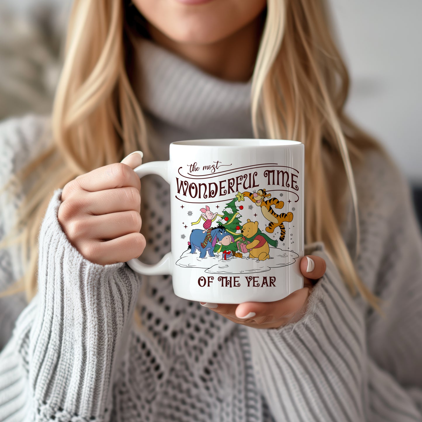 Personalizable Pooh & Friends Xmas Mug, The Most Wonderful Coffee