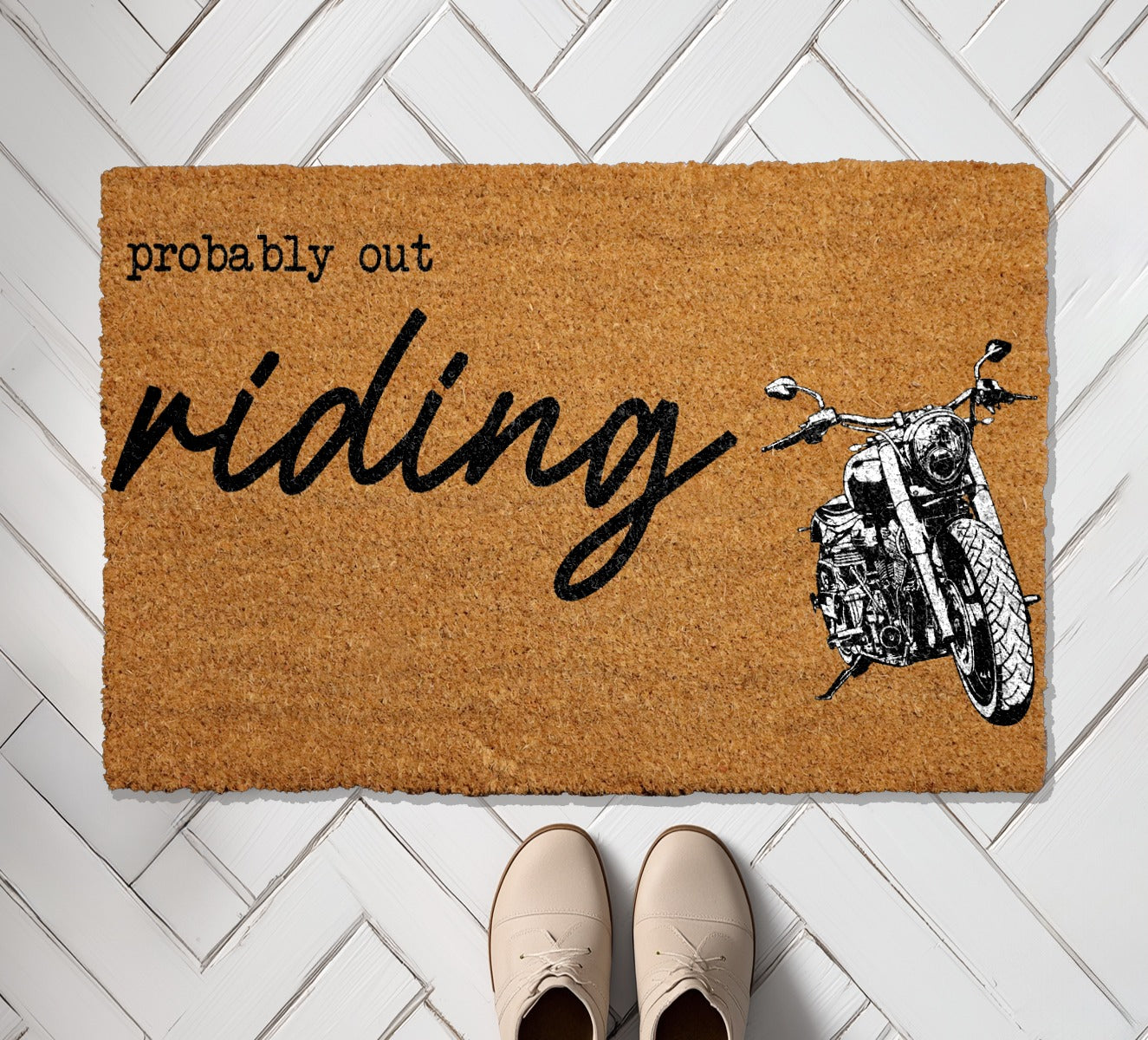 Motorcycle Lover's Garage Door Mat, Ideal Motorsport Travel Gift