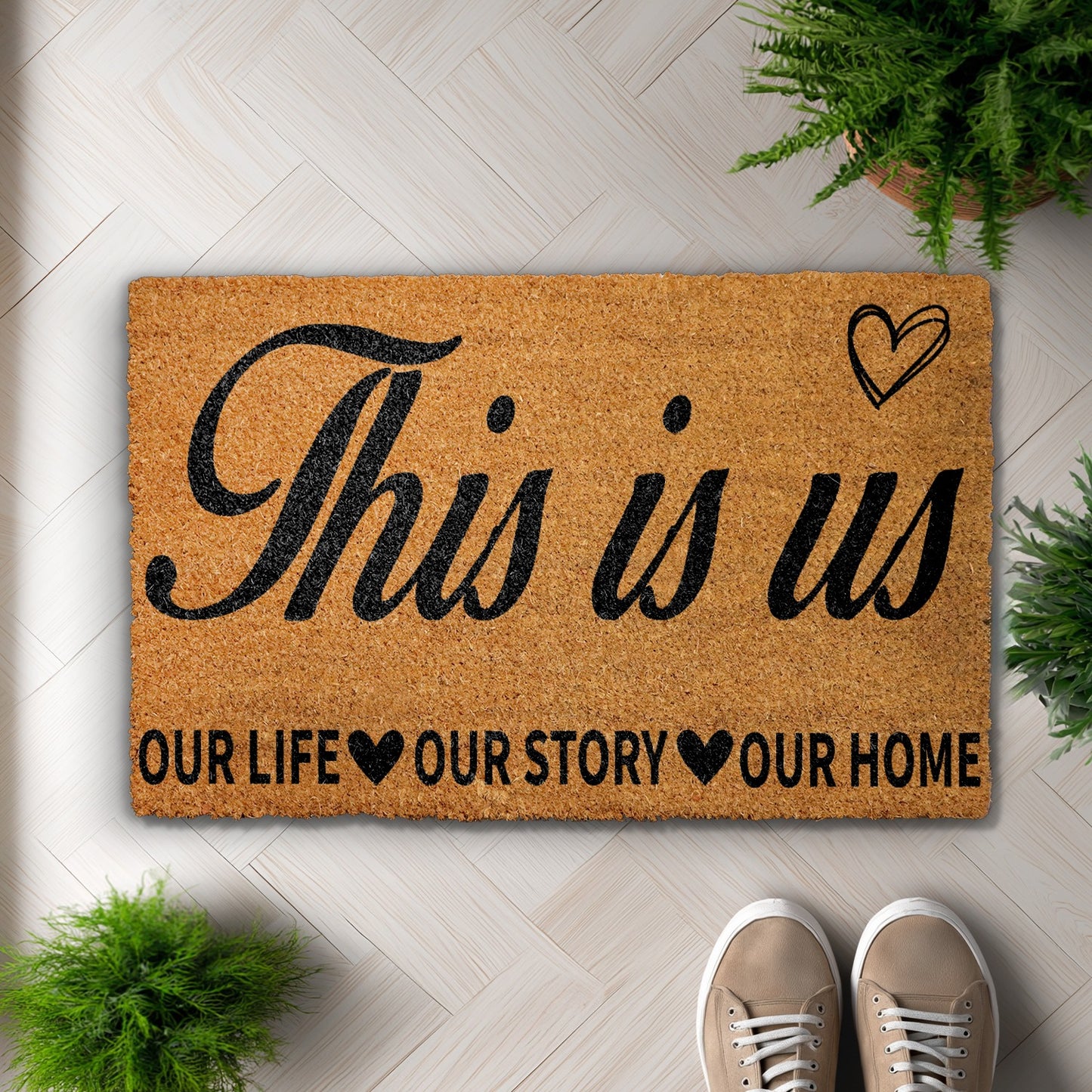 Our Life, Our Story, Our Home - Heart Theme Doormat