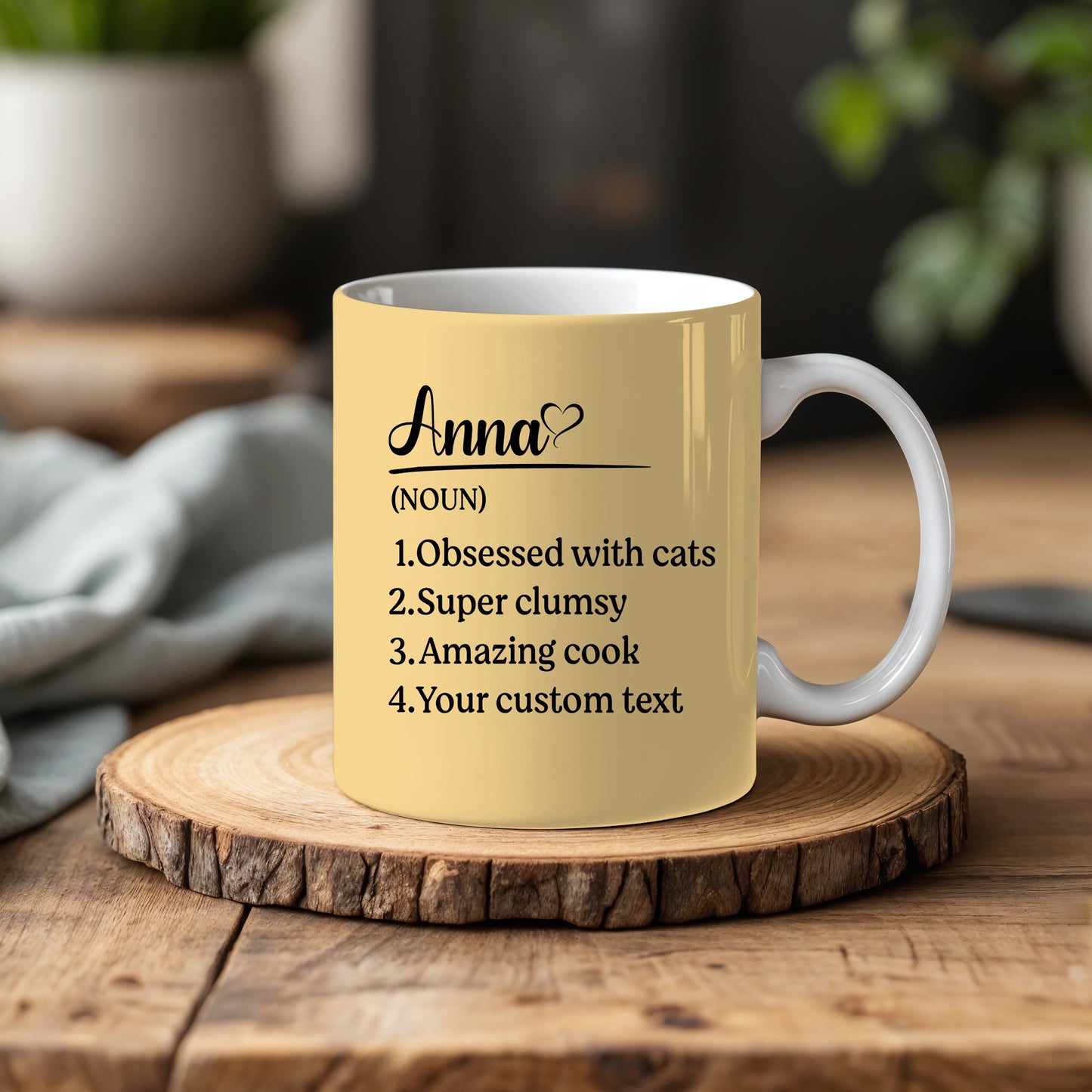 Crafted for You: Custom Name Definition, Stylish Ceramic Tea Cup