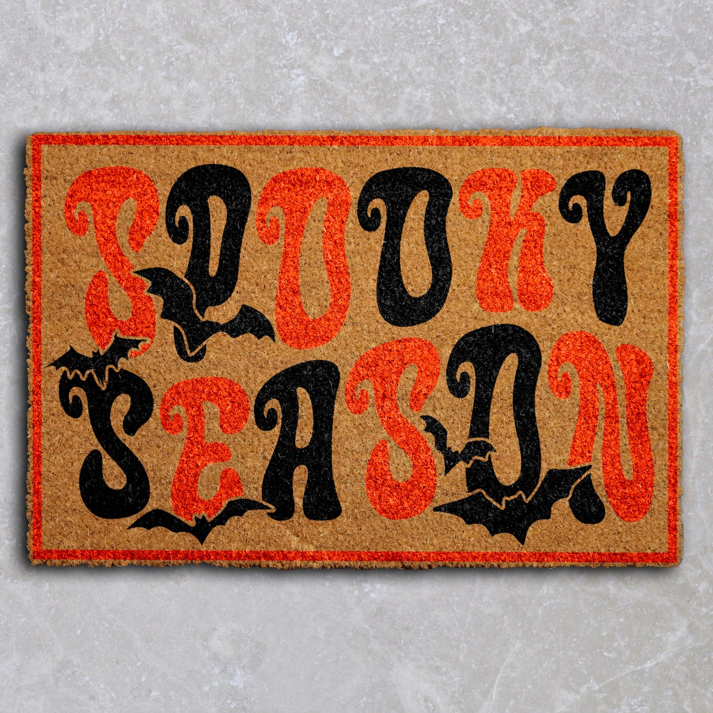 Spooky Season Welcome Mat, Funny Bats Fall Doormat, Halloween Rug
