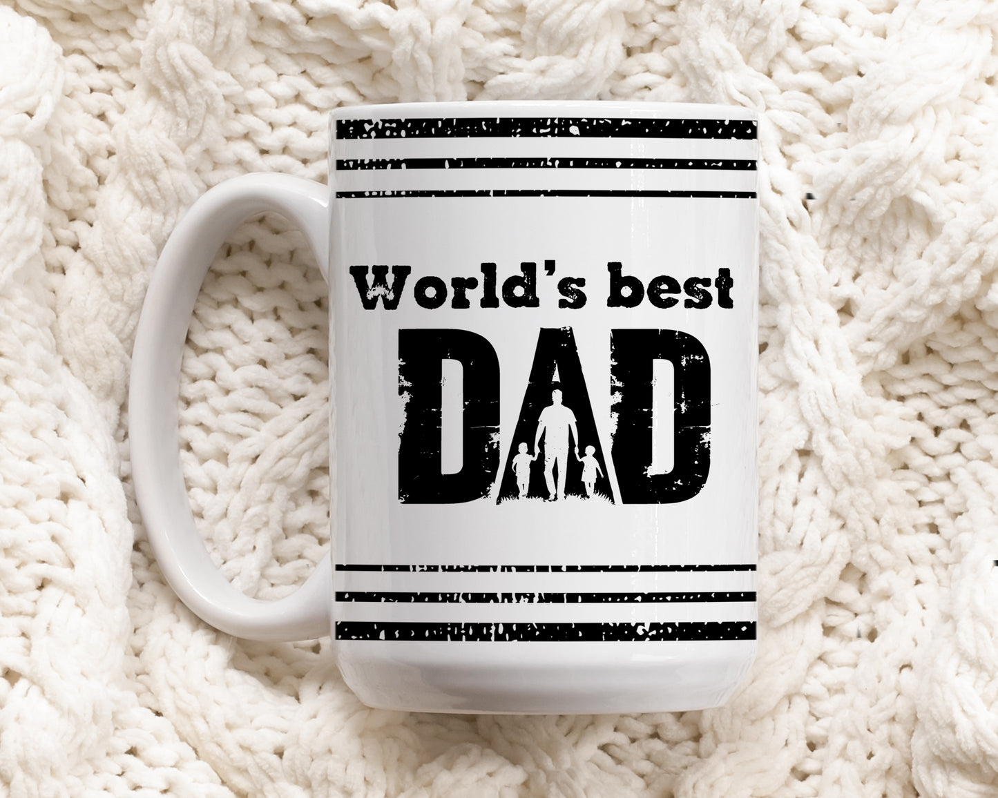 Retro Style World’s Best Dad Ceramic Mug, Father’s Day Gift