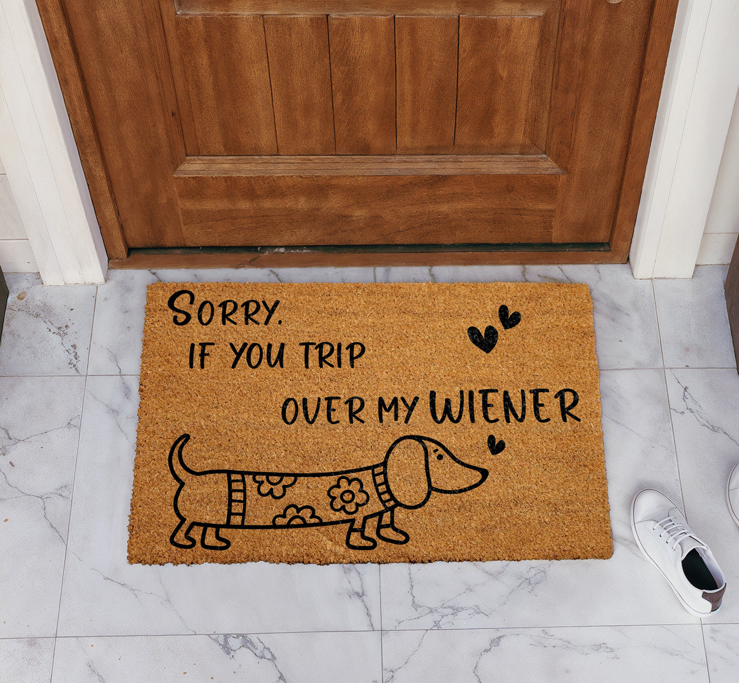Dachshund Welcome Mat: Funny Housewarming Gift with Wiener Doormat