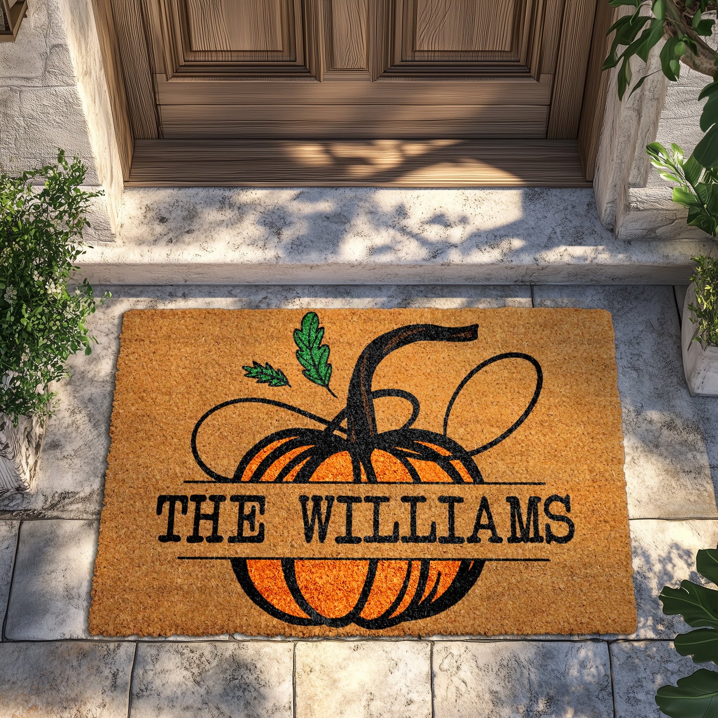 Custom Pumpkin Family Doormat: Fall Home Decor & Housewarming Gift