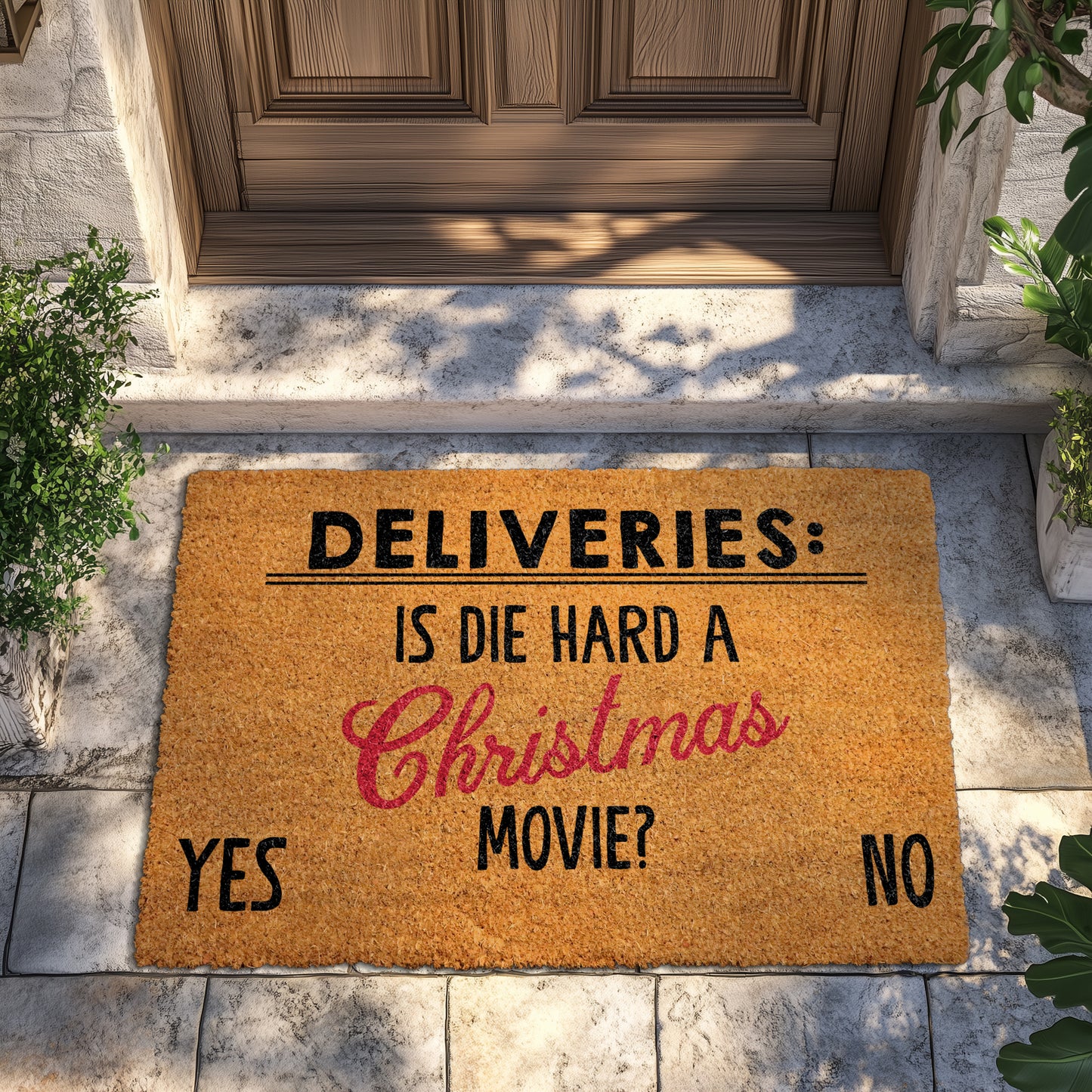 Die Hard Christmas Doormat, Festive Entrance Rug, Holiday Home Decor
