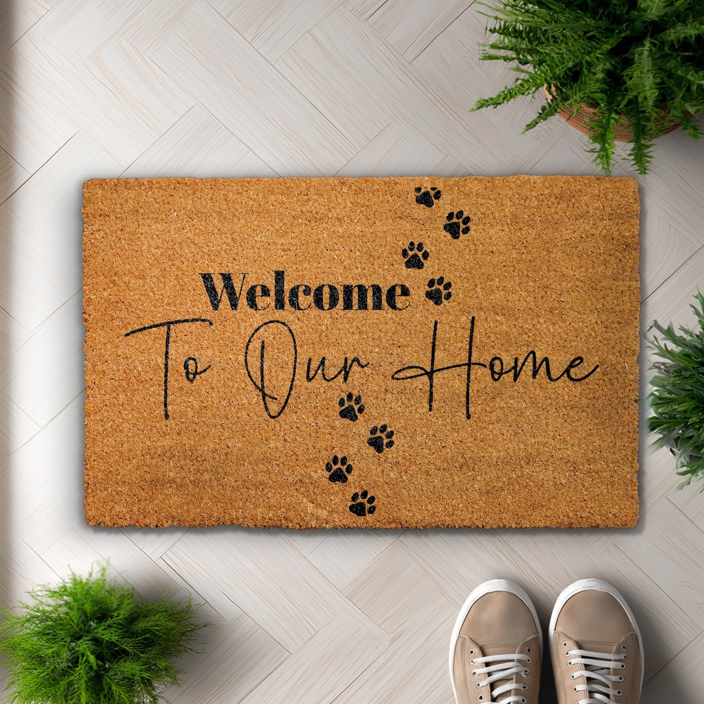 Paw Print Welcome Mat: A Cozy Greeting for Pet Lovers