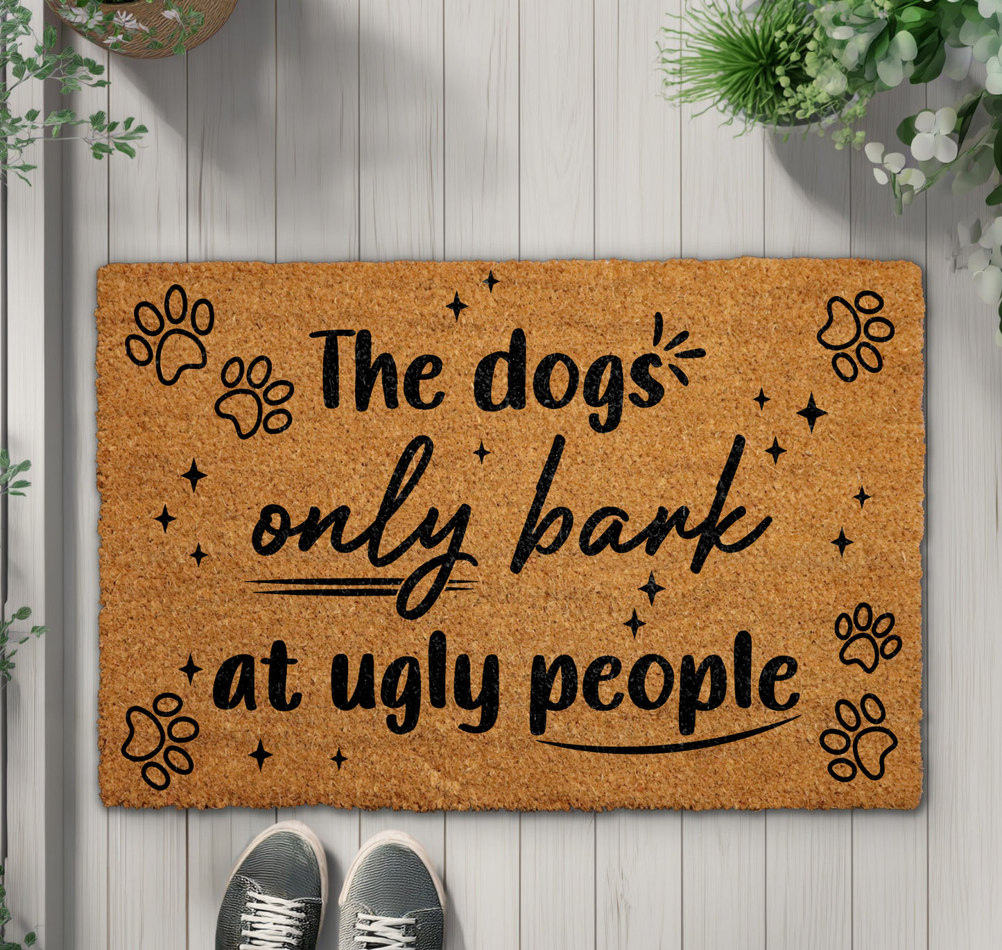 Humorous Dog Welcome Mat, Front Porch Decor, Rude Humor Gift