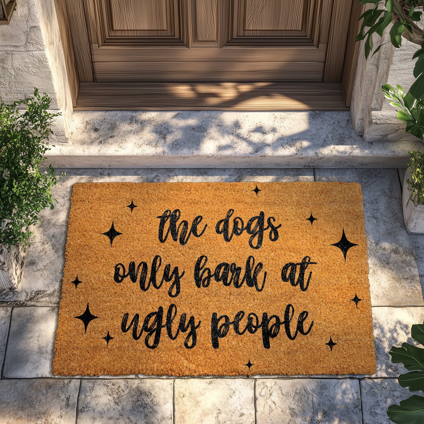 Rude Humor Welcome Mat, Funny Dog Doormat for Front Porch