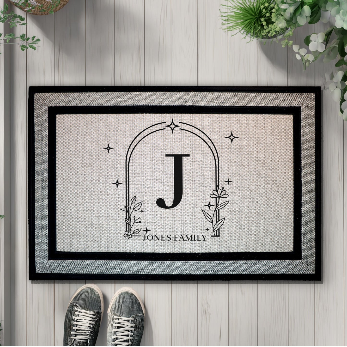 Personalized Family Name Mat, Custom Monogram Doormat for New Home
